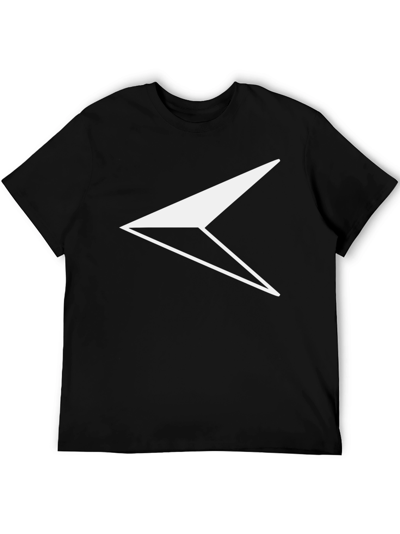 Modern Geometric Arrow Graphic Tee - Black
