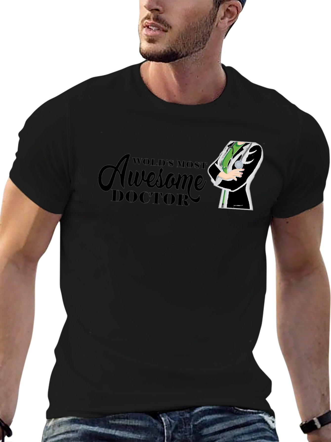 Awesome Doctor Graphic T-Shirt - Black