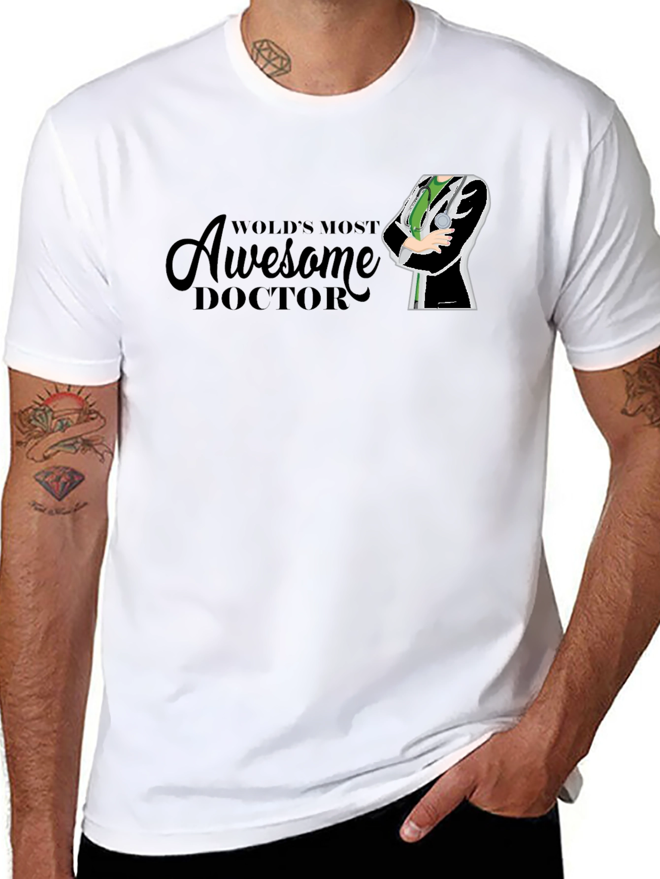 Awesome Doctor Graphic T-Shirt - Black