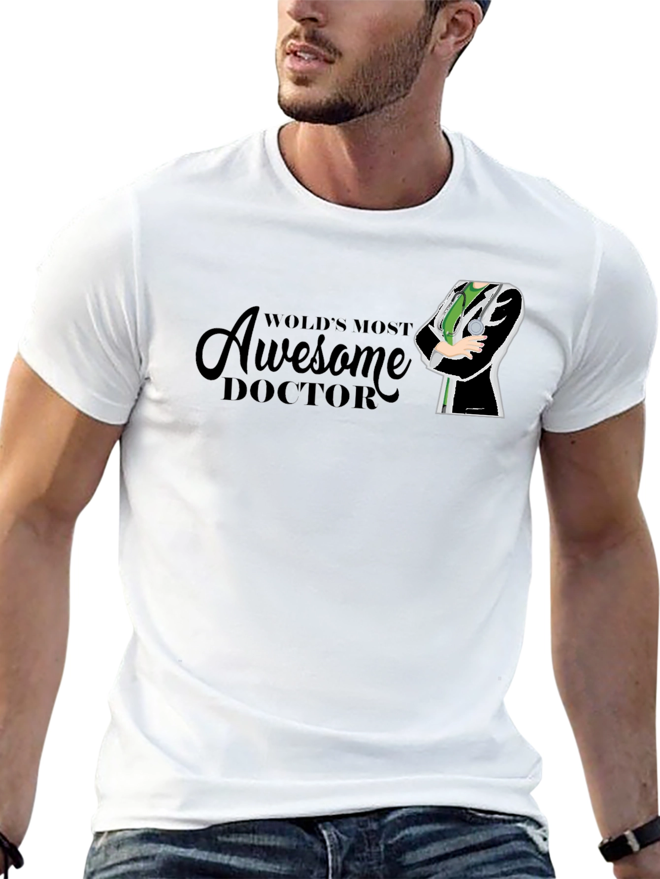 Awesome Doctor Graphic T-Shirt - Black