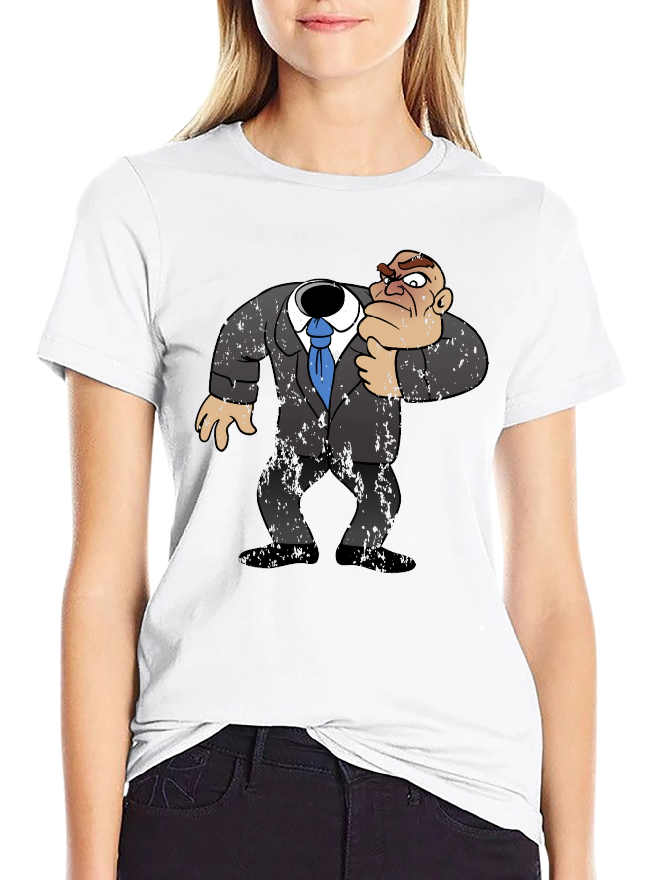 Headless Cartoon Boss T-Shirt - Funny Graphic Tee