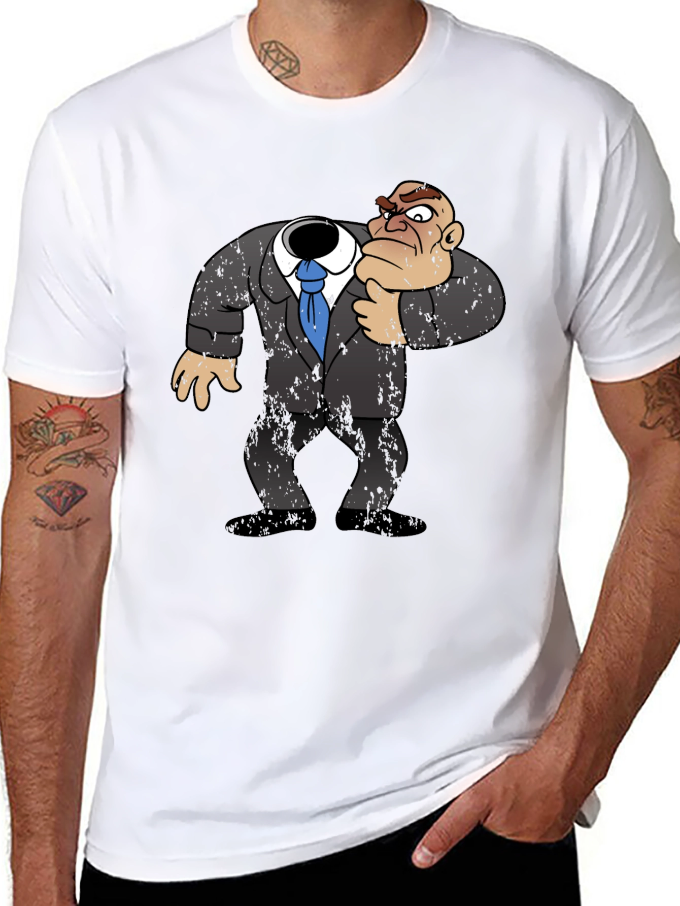 Headless Cartoon Boss T-Shirt - Funny Graphic Tee