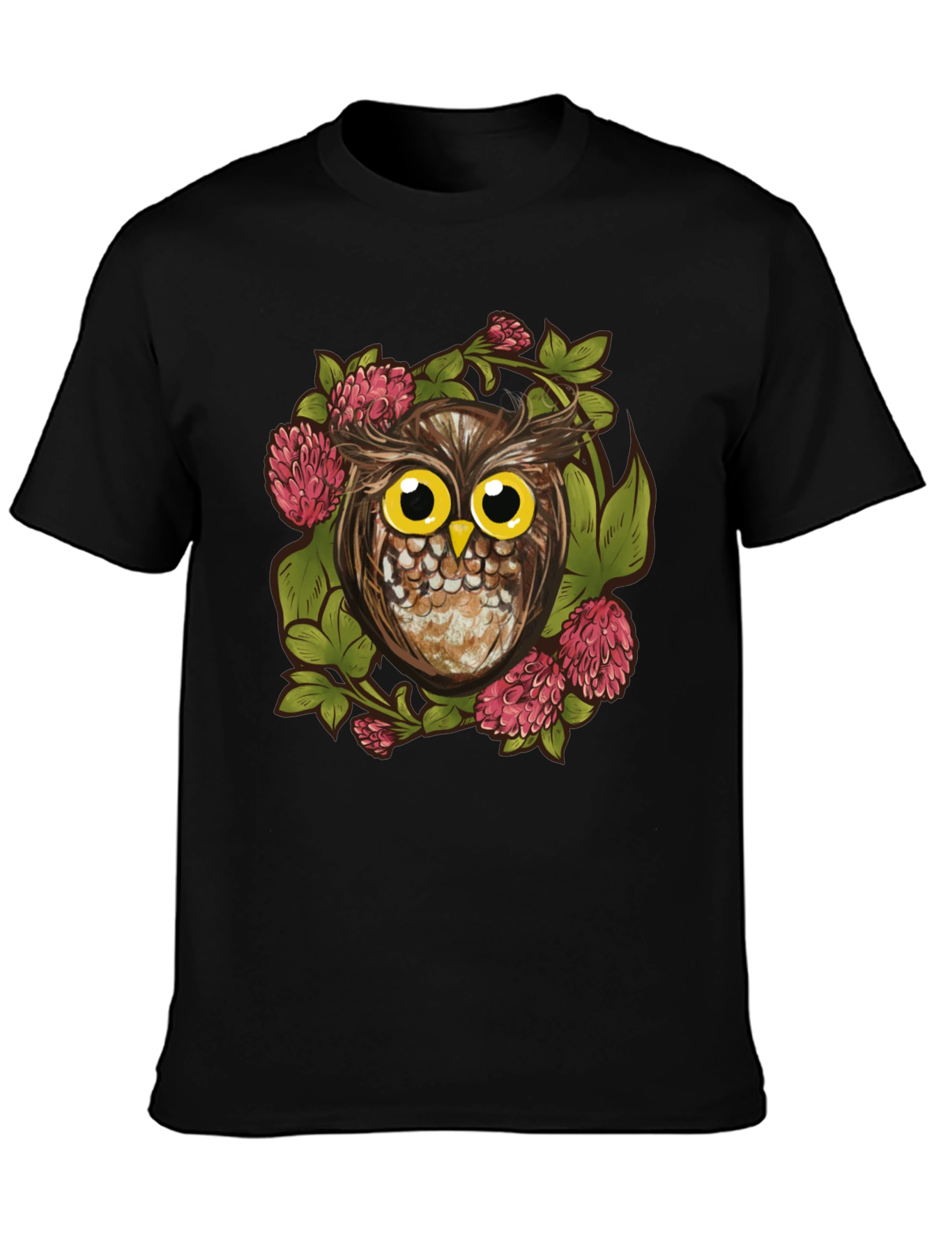 Owl & Clover Graphic Tee - Mens Black T-Shirt