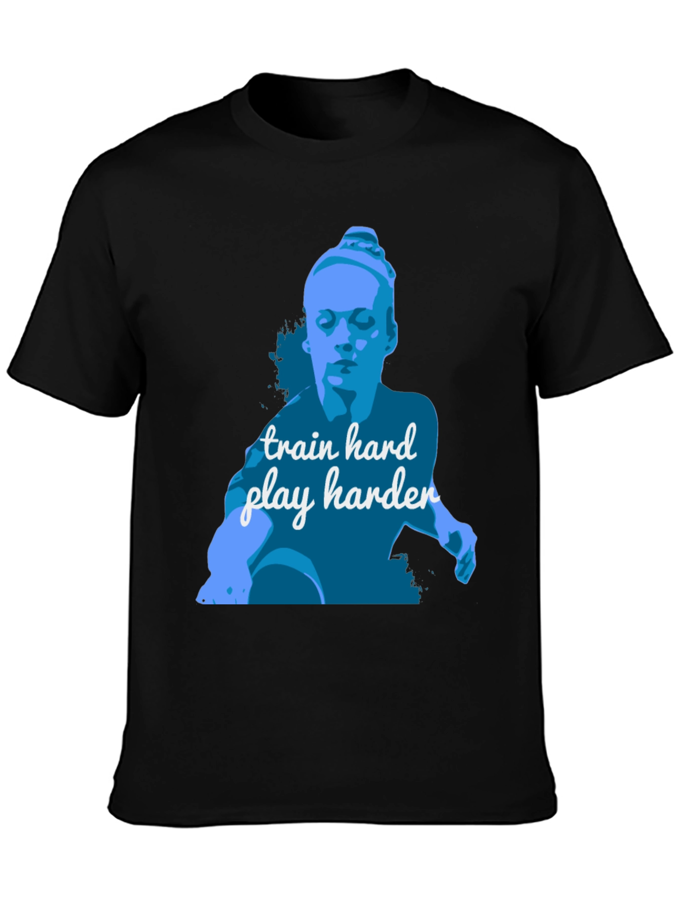 Train Hard Play Harder Black Graphic Tee