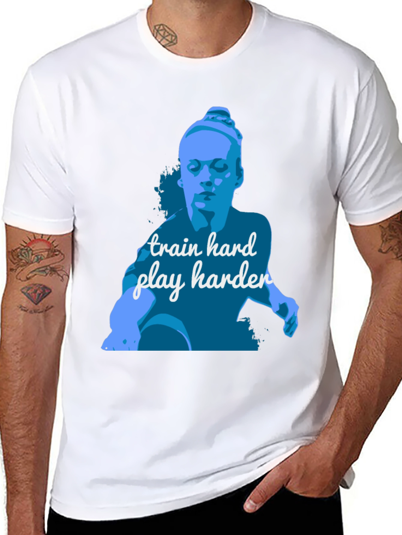 Train Hard Play Harder Black Graphic Tee