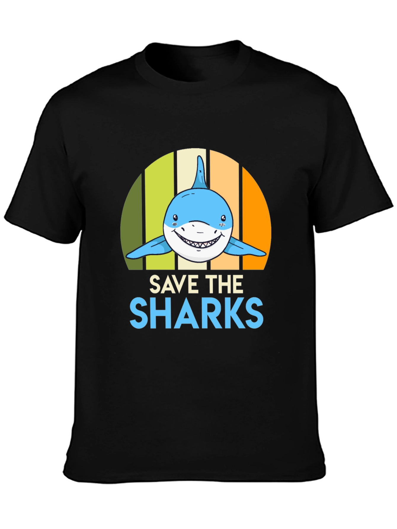 Save the Sharks Graphic Tee - Mens Black T-Shirt
