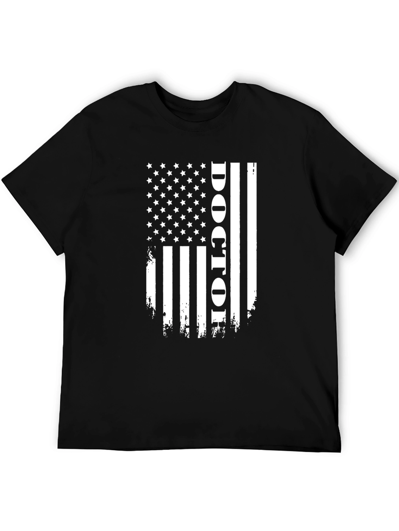 Doctor American Flag Graphic Tee - Black