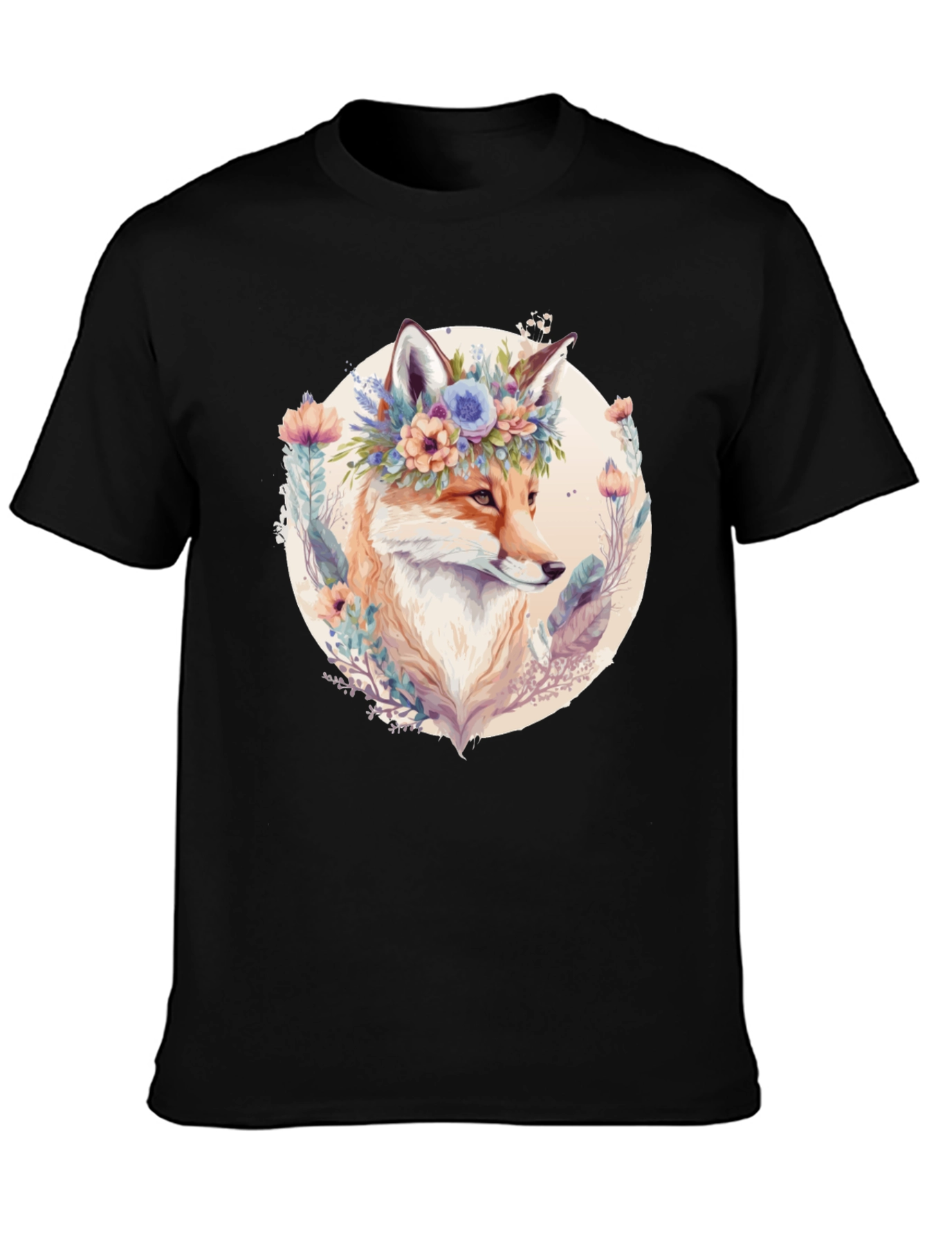 Floral Fox Graphic Tee - Soft & Stylish