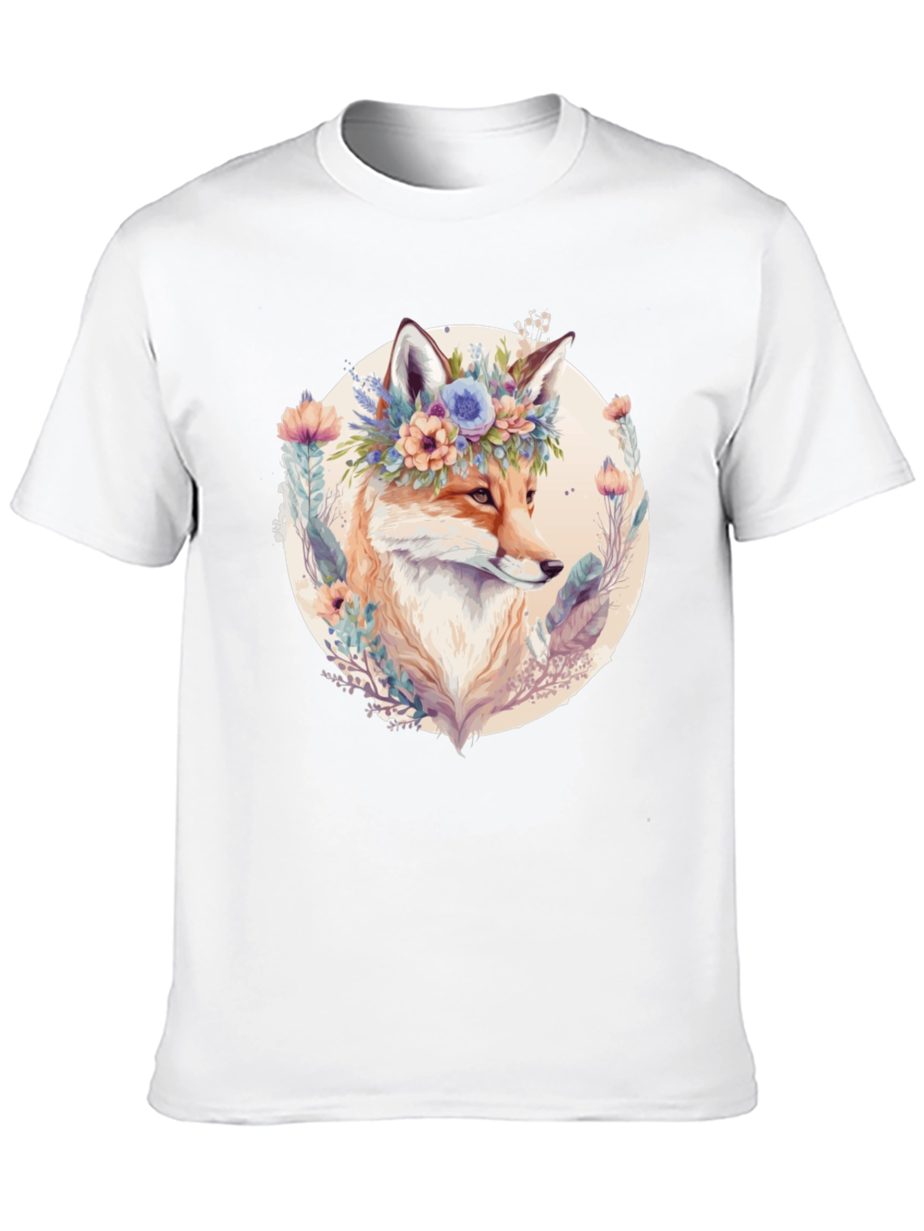 Floral Fox Graphic Tee - Soft & Stylish