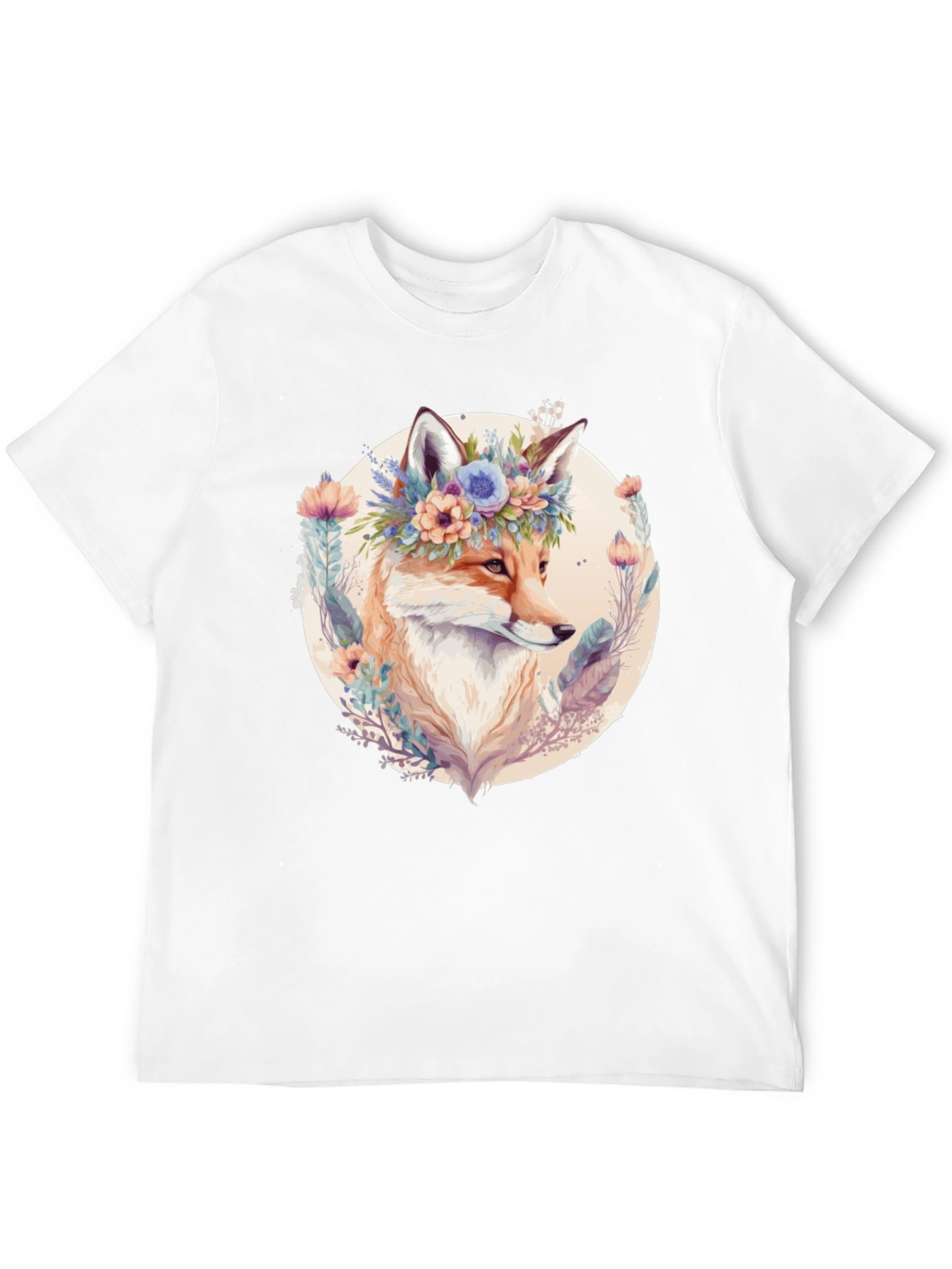 Floral Fox Graphic Tee - Soft & Stylish
