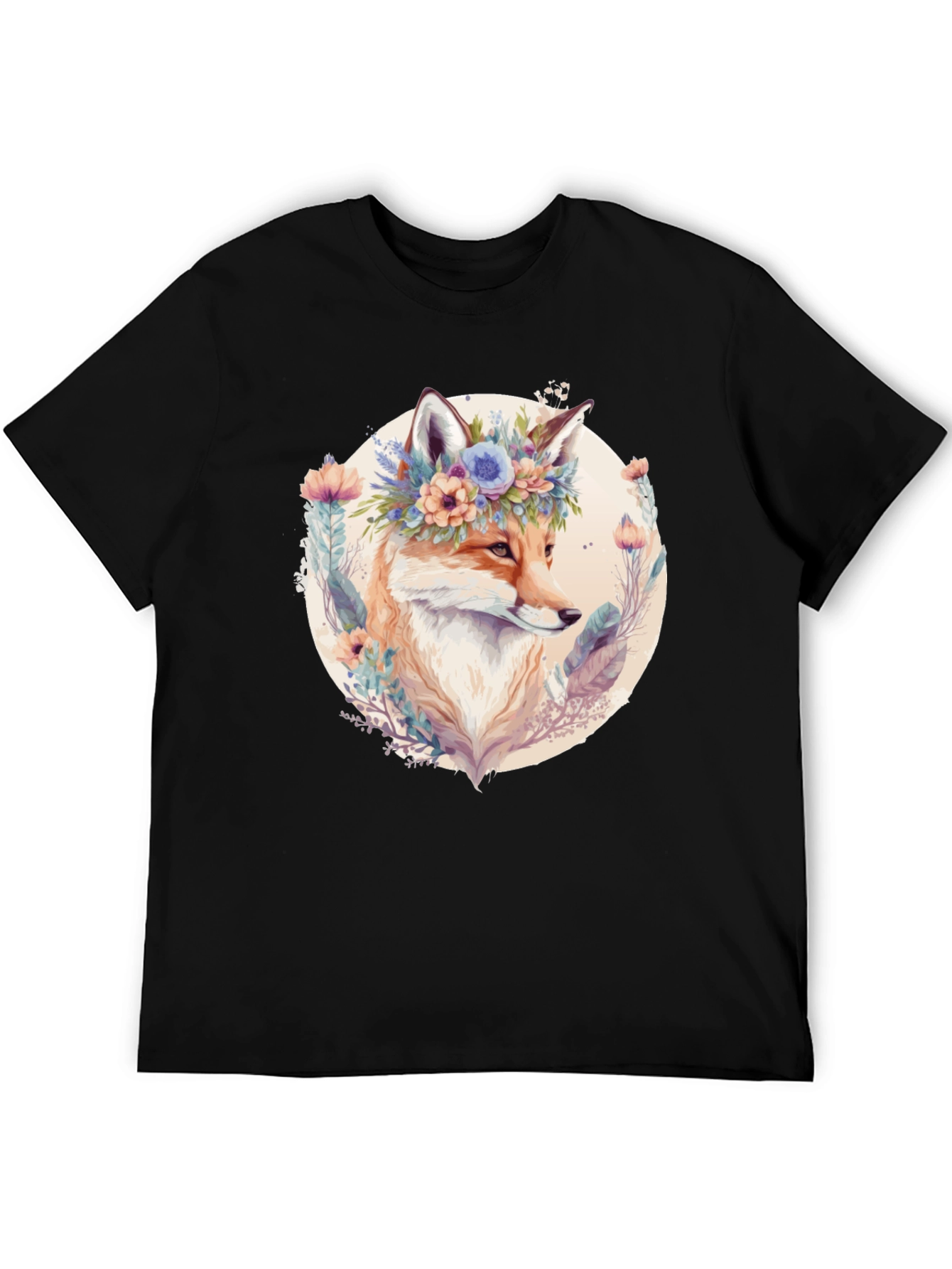Floral Fox Graphic Tee - Soft & Stylish