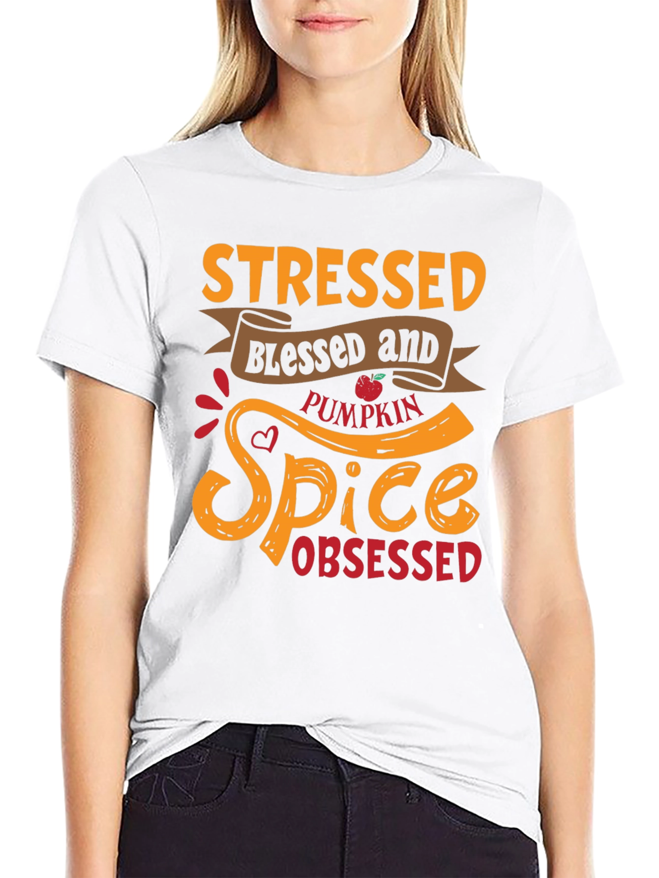 Stressed Blessed Pumpkin Spice Obsessed Graphic Tee