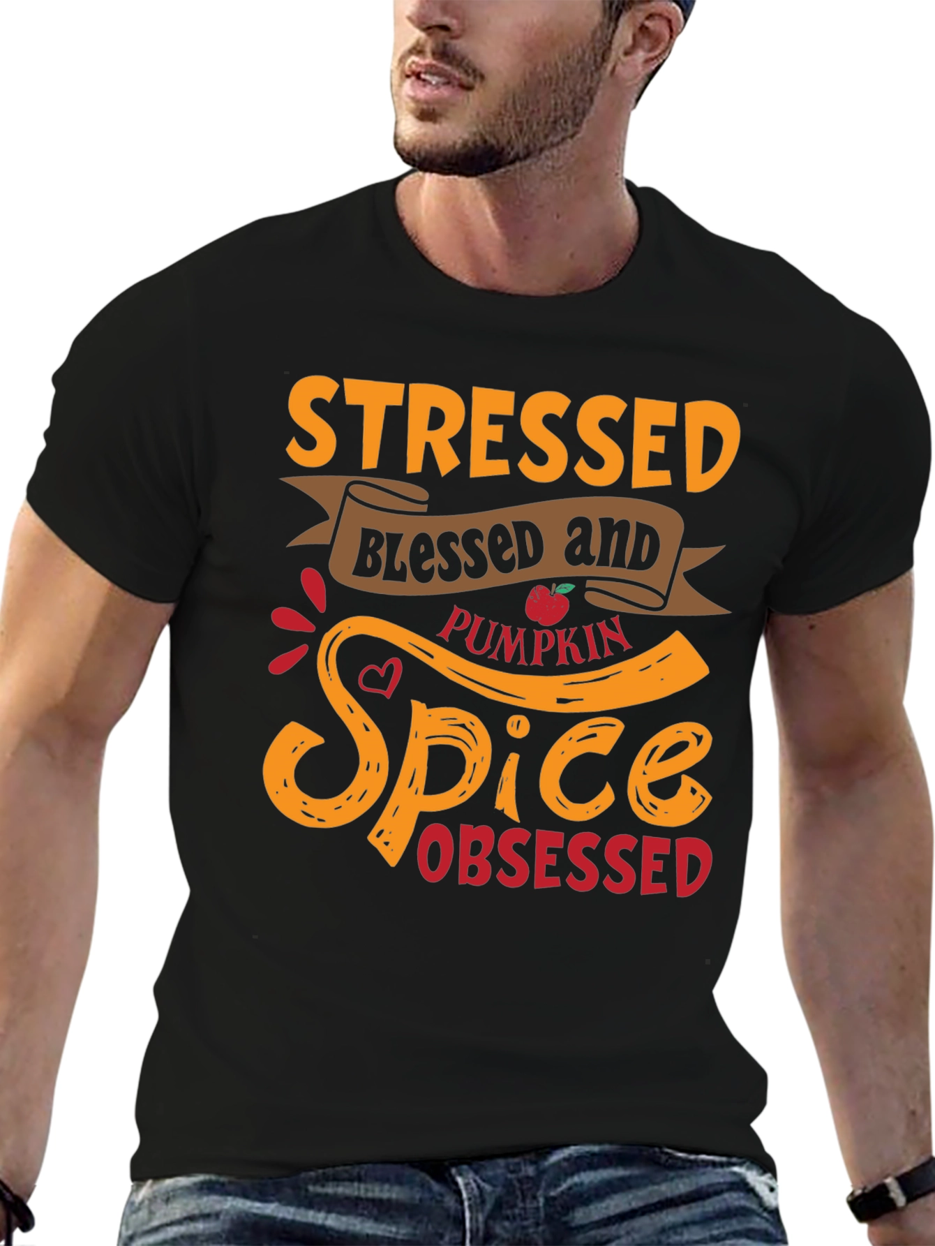 Stressed Blessed Pumpkin Spice Obsessed Graphic Tee