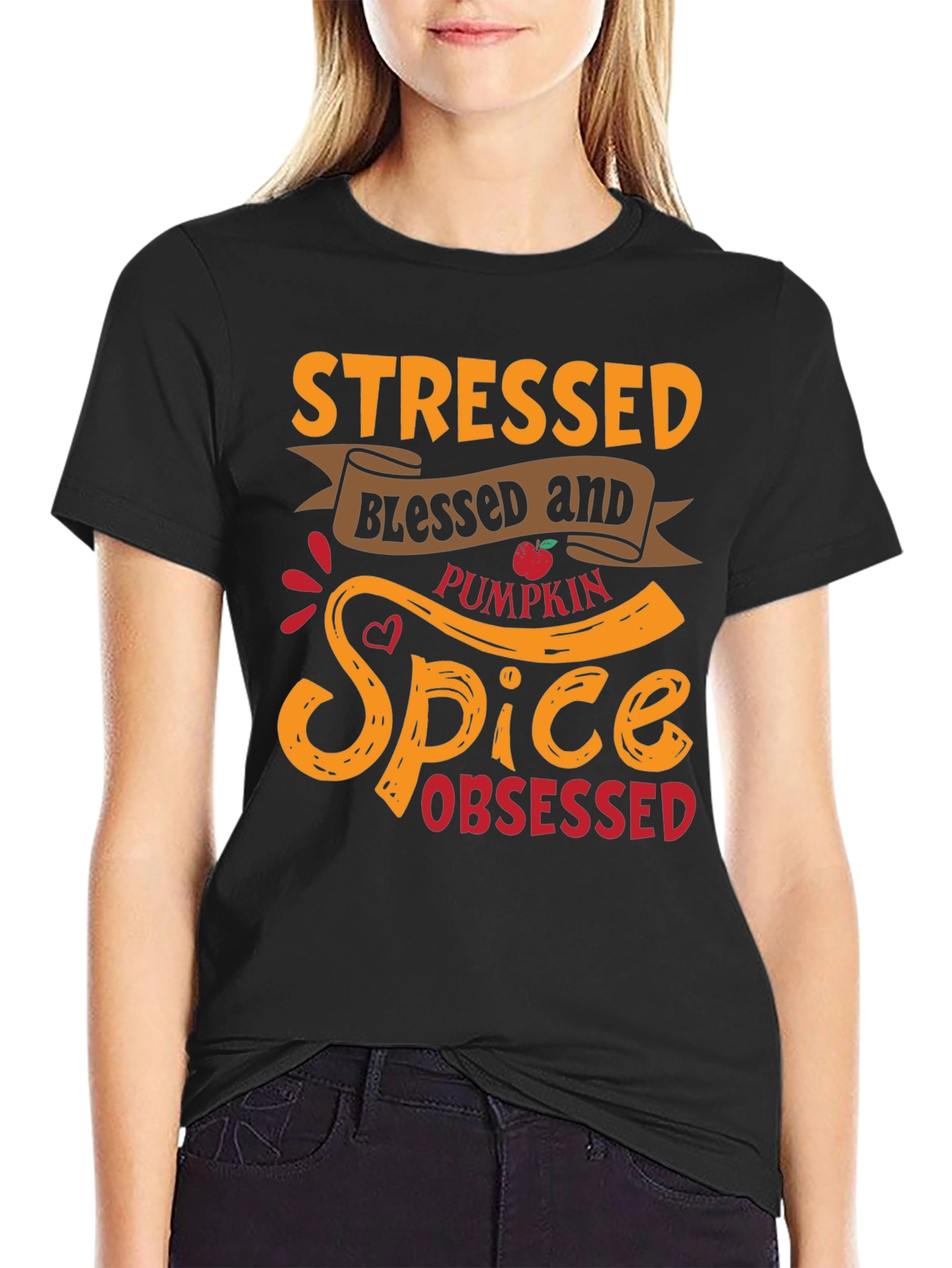 Stressed Blessed Pumpkin Spice Obsessed Graphic Tee