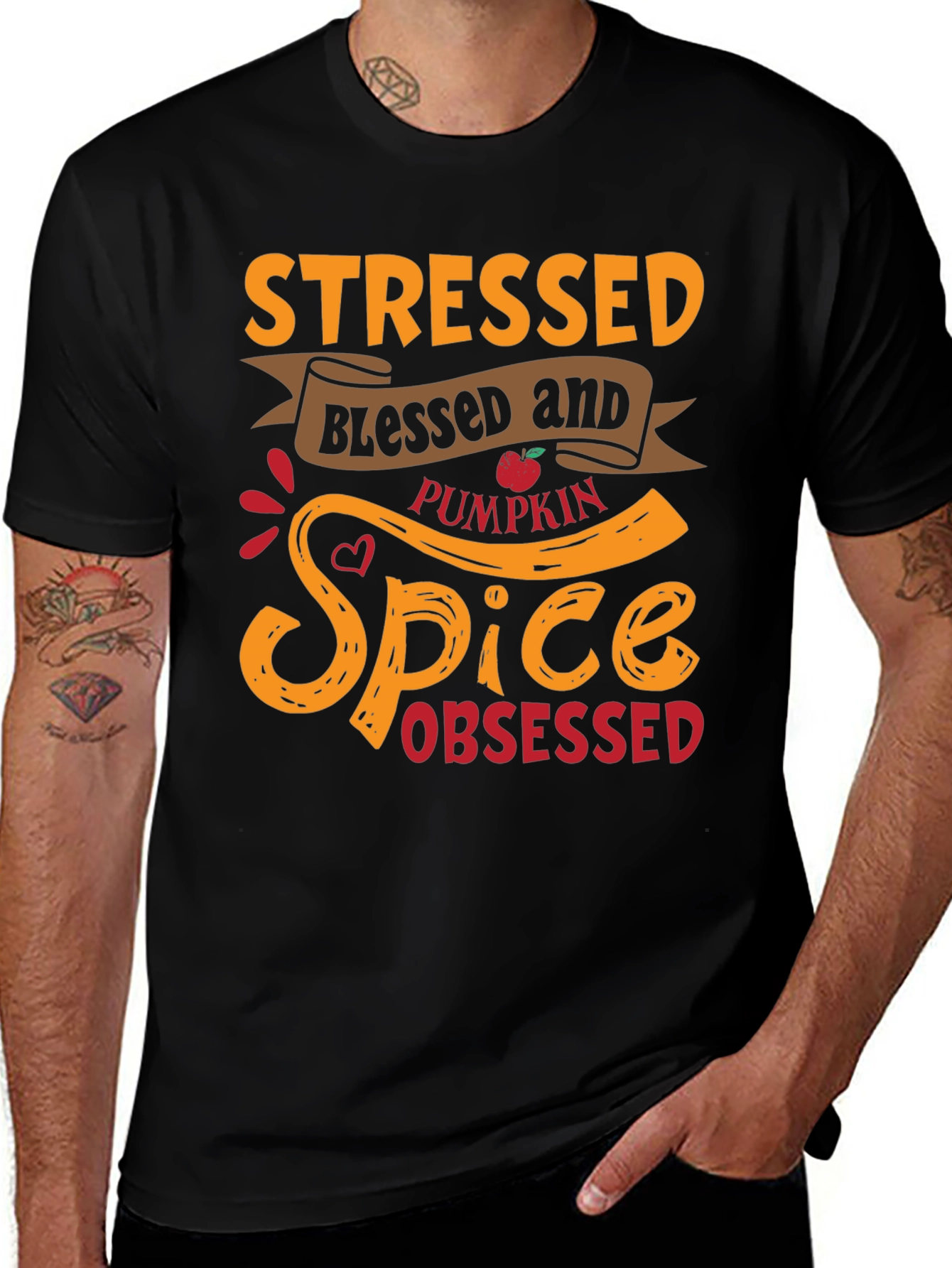 Stressed Blessed Pumpkin Spice Obsessed Graphic Tee