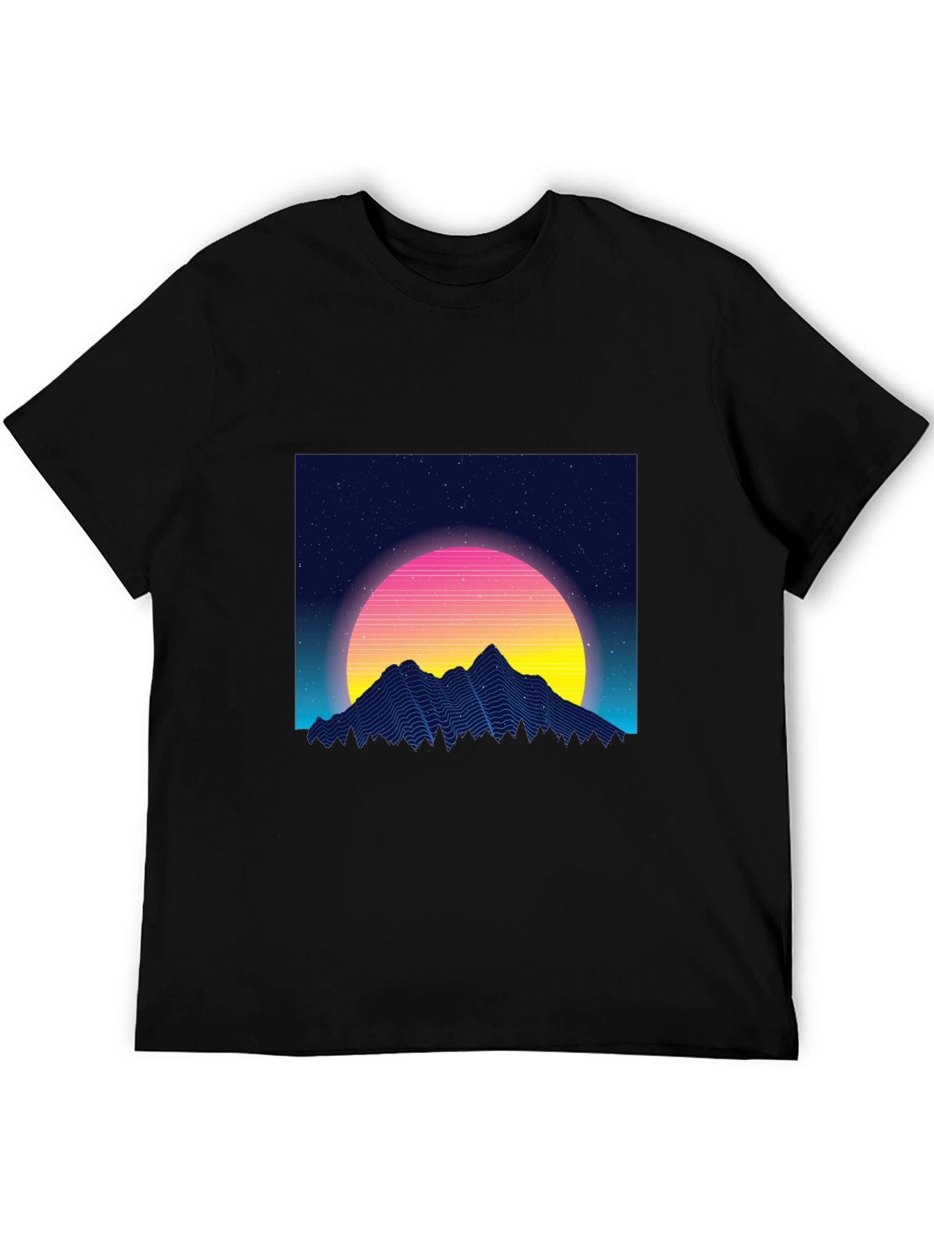 Retro Mountain Sunset Graphic T-Shirt