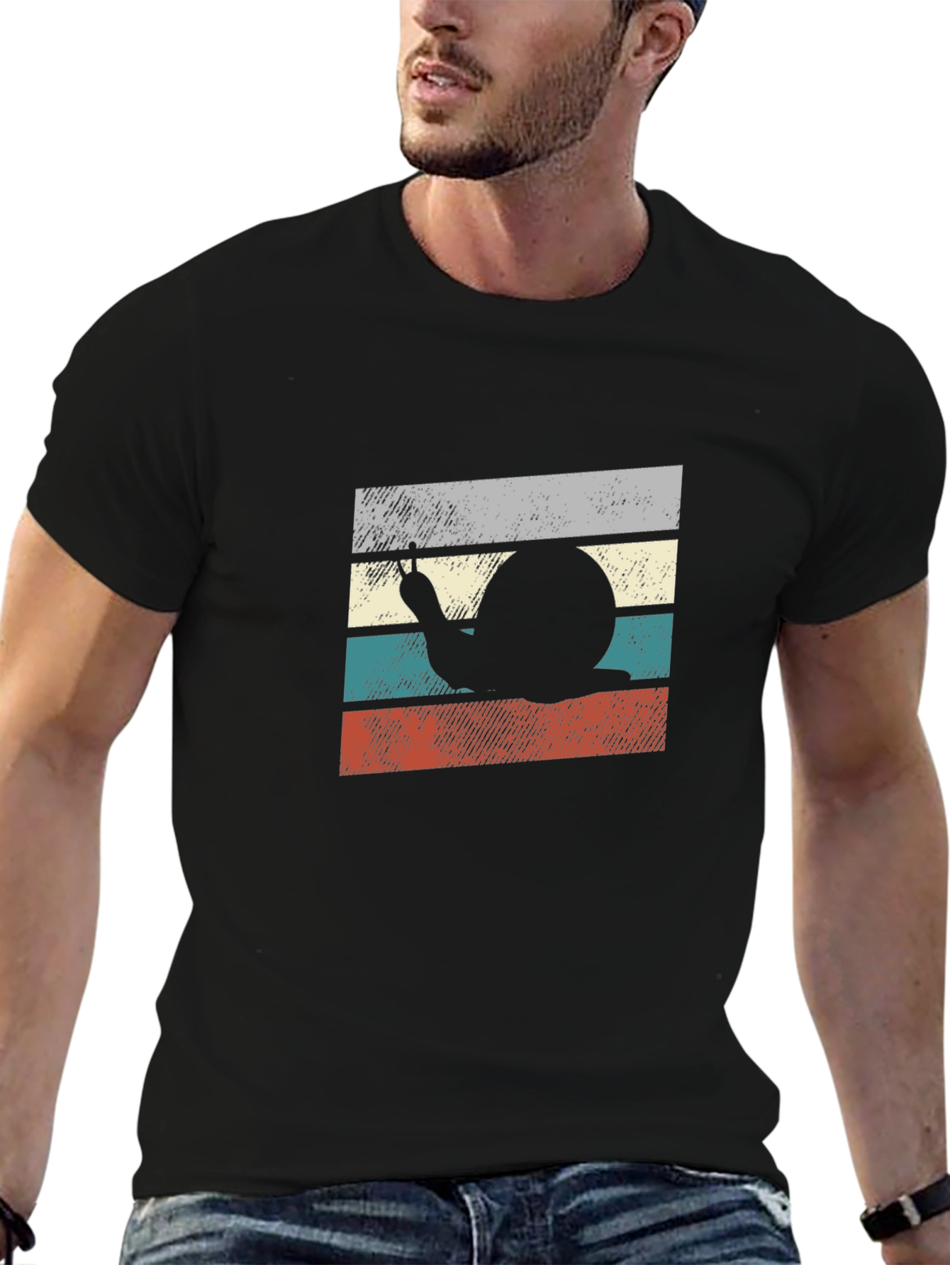 Retro Snail Graphic Tee - Unique Novelty T-Shirt