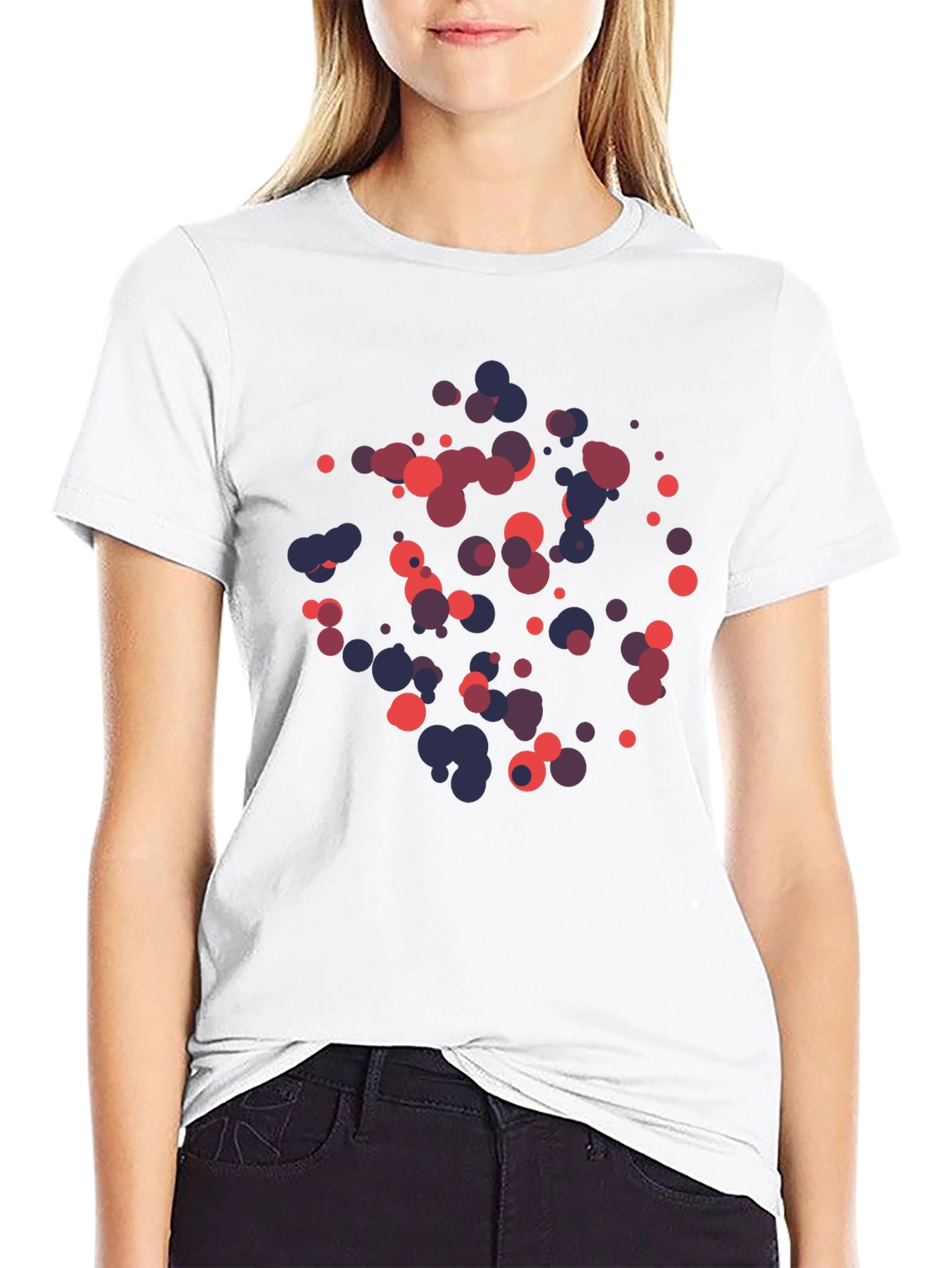 Abstract Dot Pattern Black T-Shirt