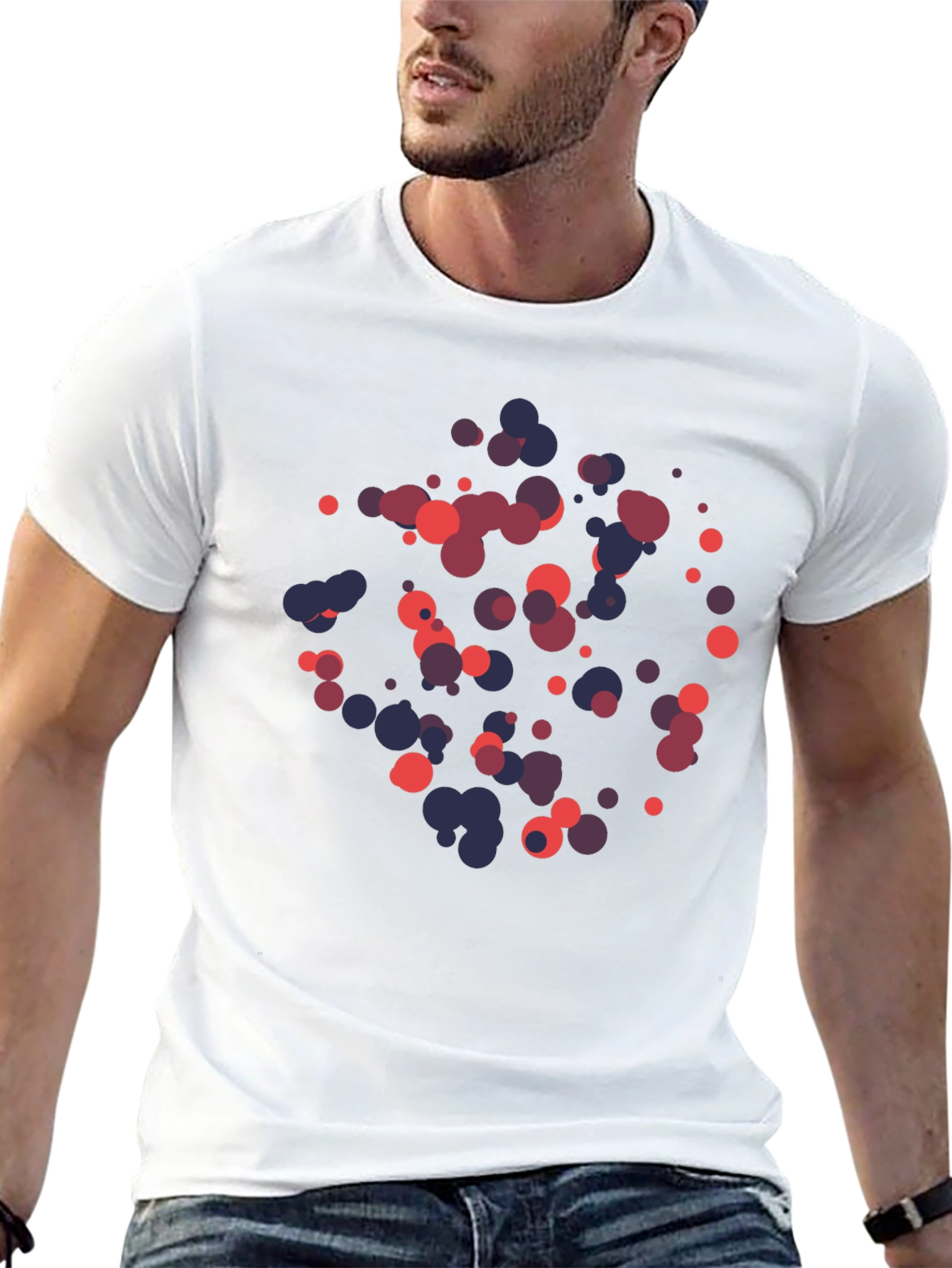 Abstract Dot Pattern Black T-Shirt
