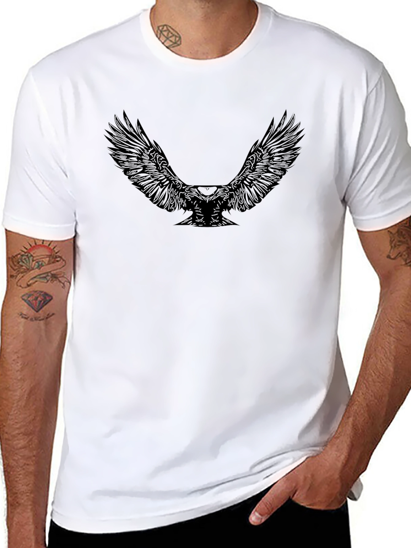 Black Eagle Graphic Tee - Stylish Menswear