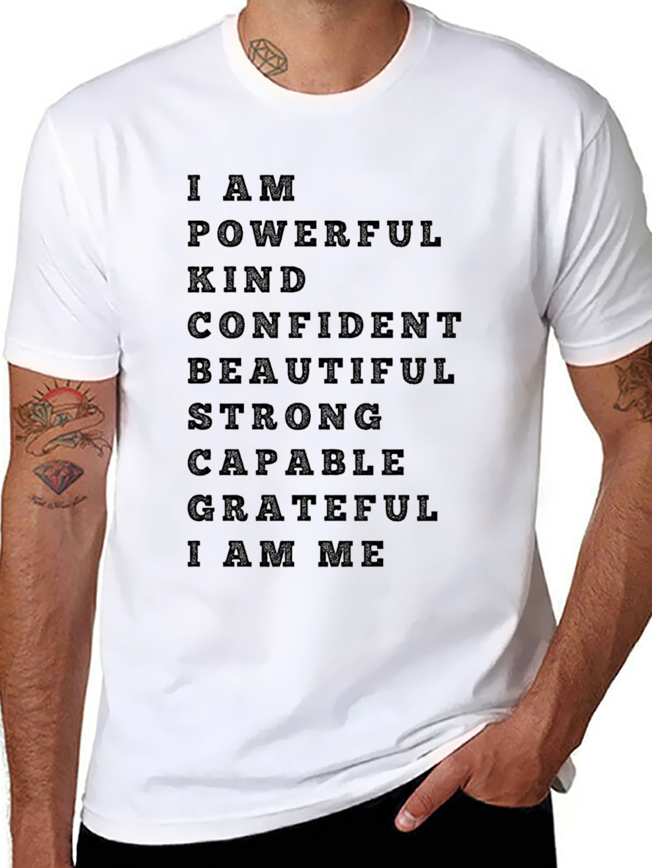 Affirmation T-Shirt - I Am Powerful Kind Confident Tee