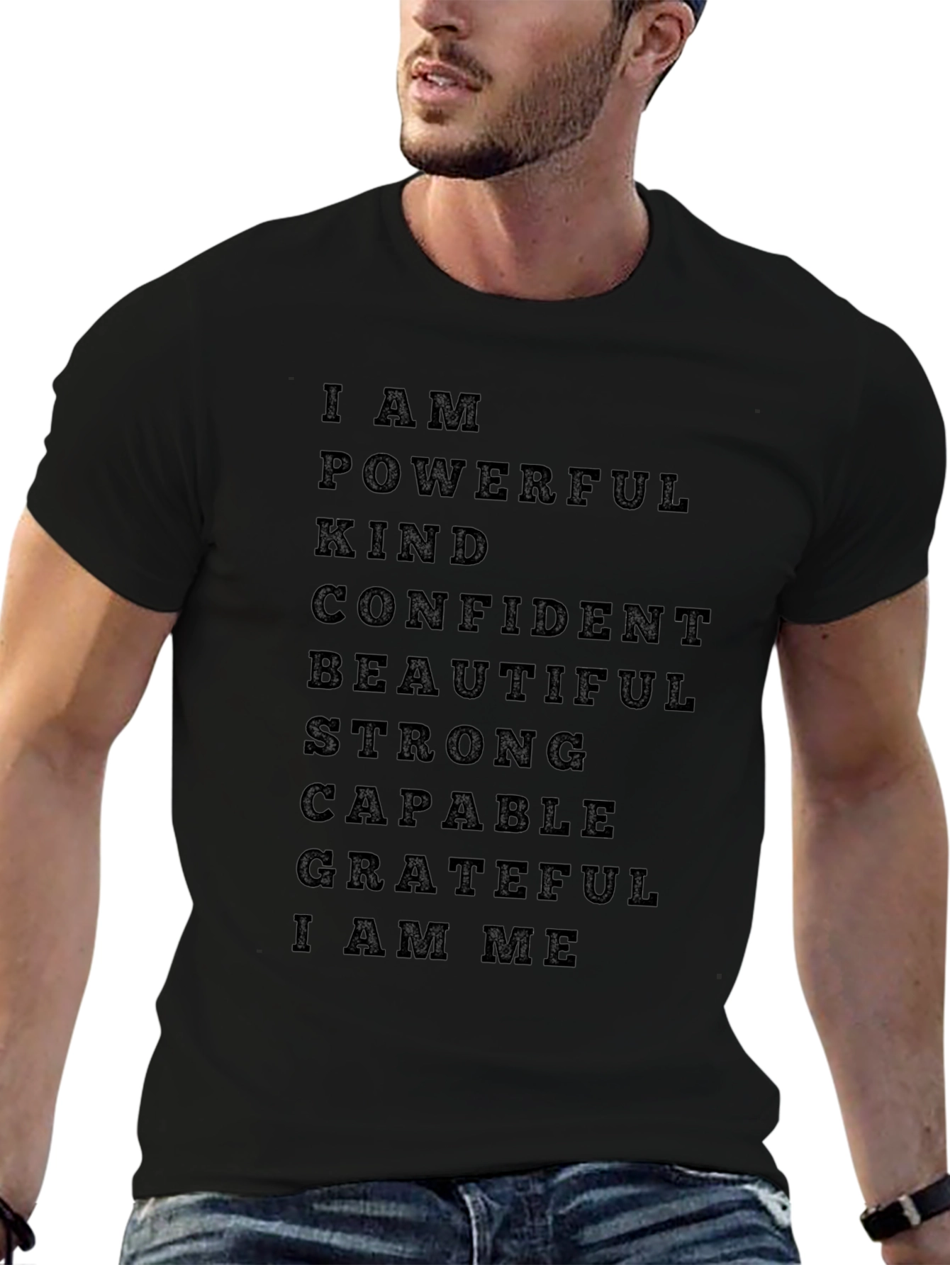 Affirmation T-Shirt - I Am Powerful Kind Confident Tee