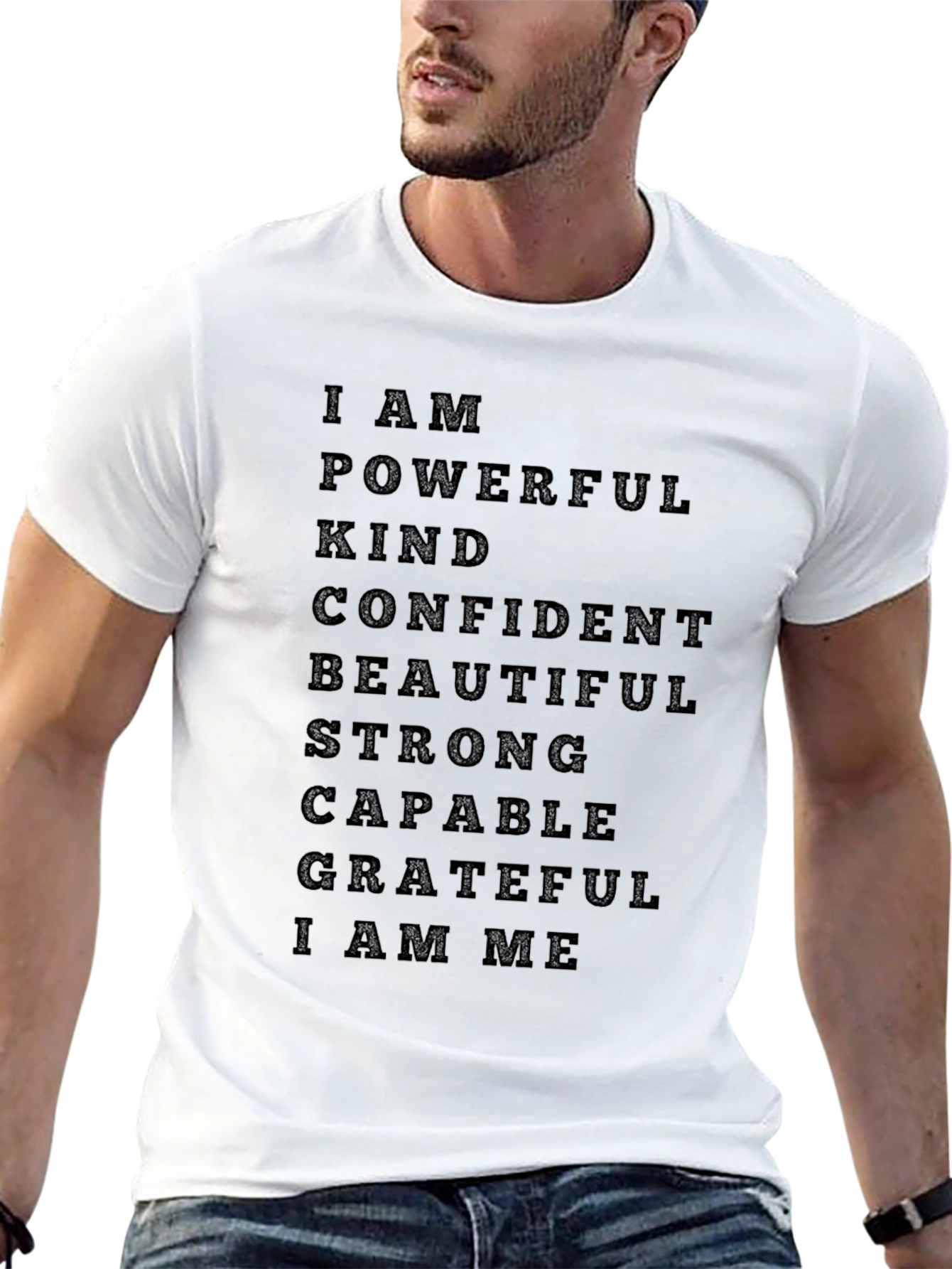Affirmation T-Shirt - I Am Powerful Kind Confident Tee