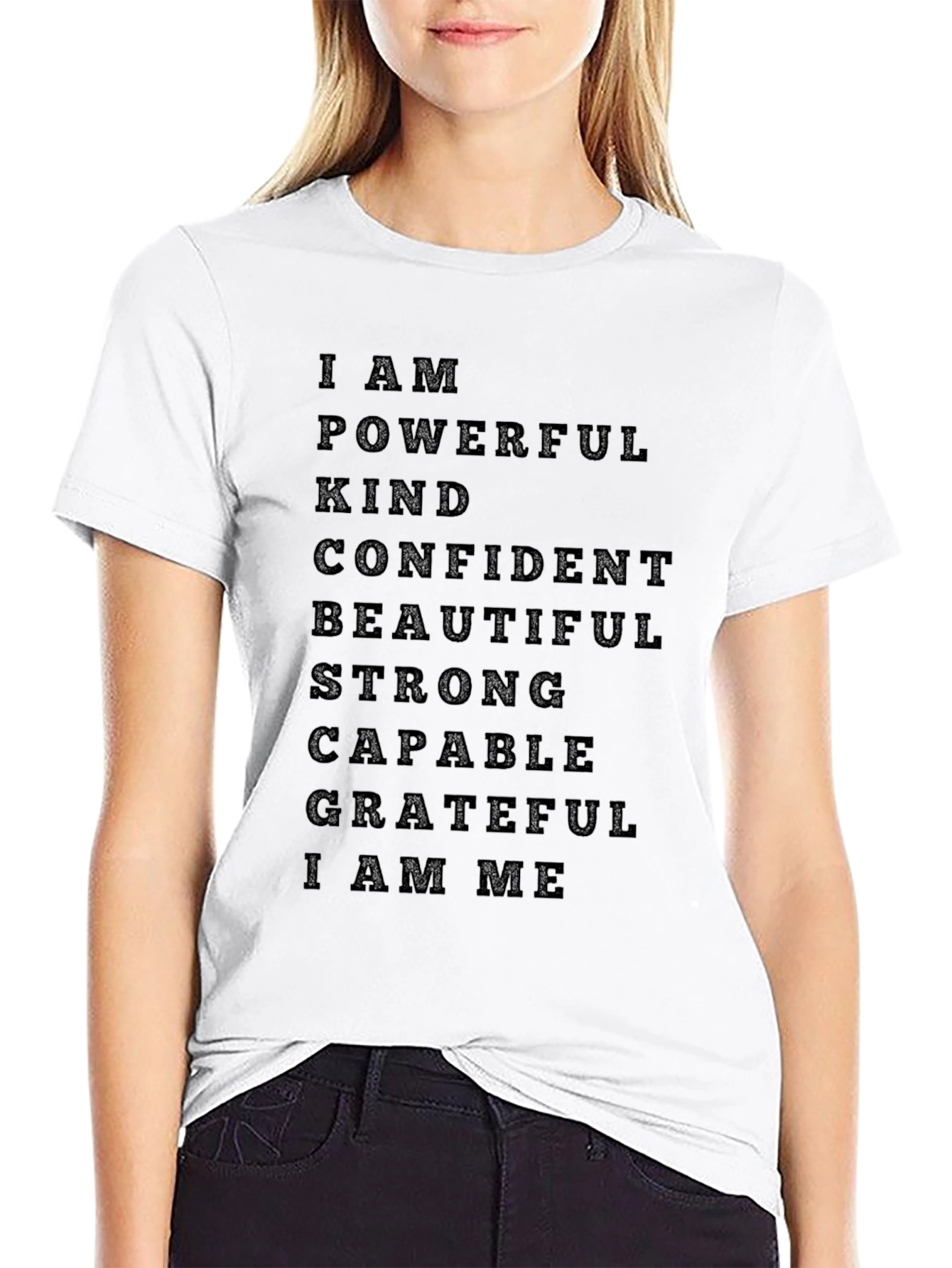 Affirmation T-Shirt - I Am Powerful Kind Confident Tee