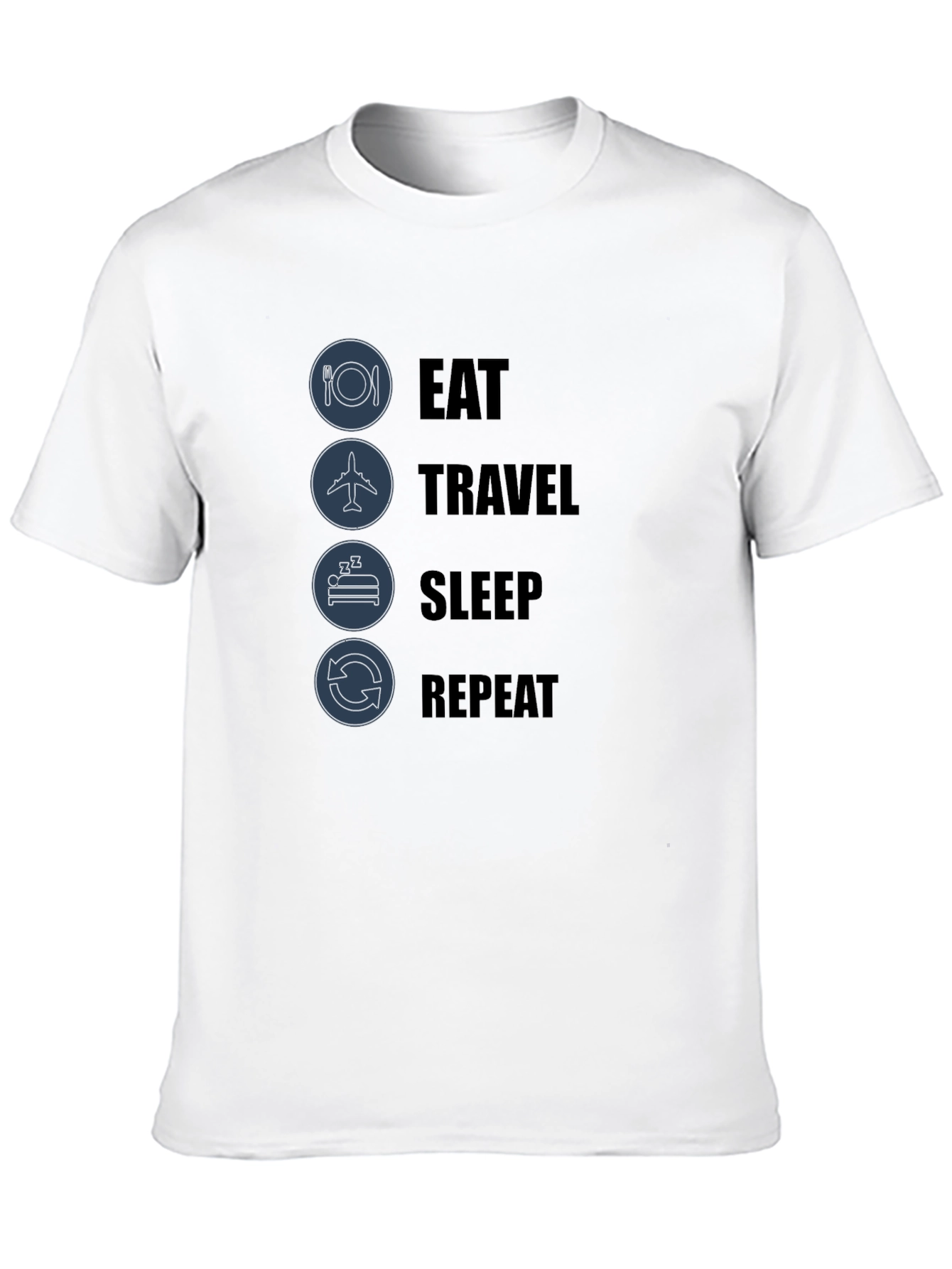Eat Travel Sleep Repeat Graphic Tee - Black