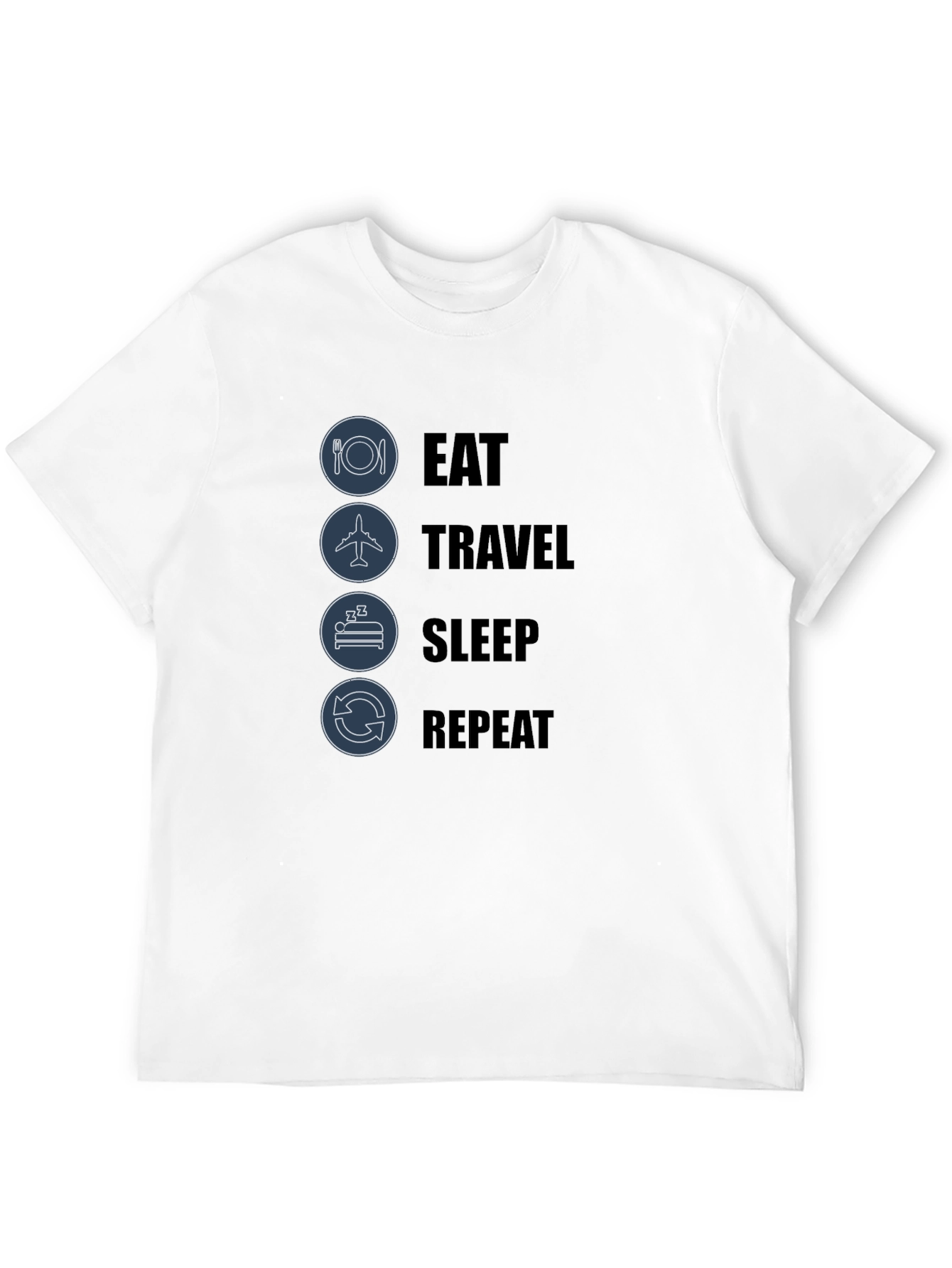 Eat Travel Sleep Repeat Graphic Tee - Black