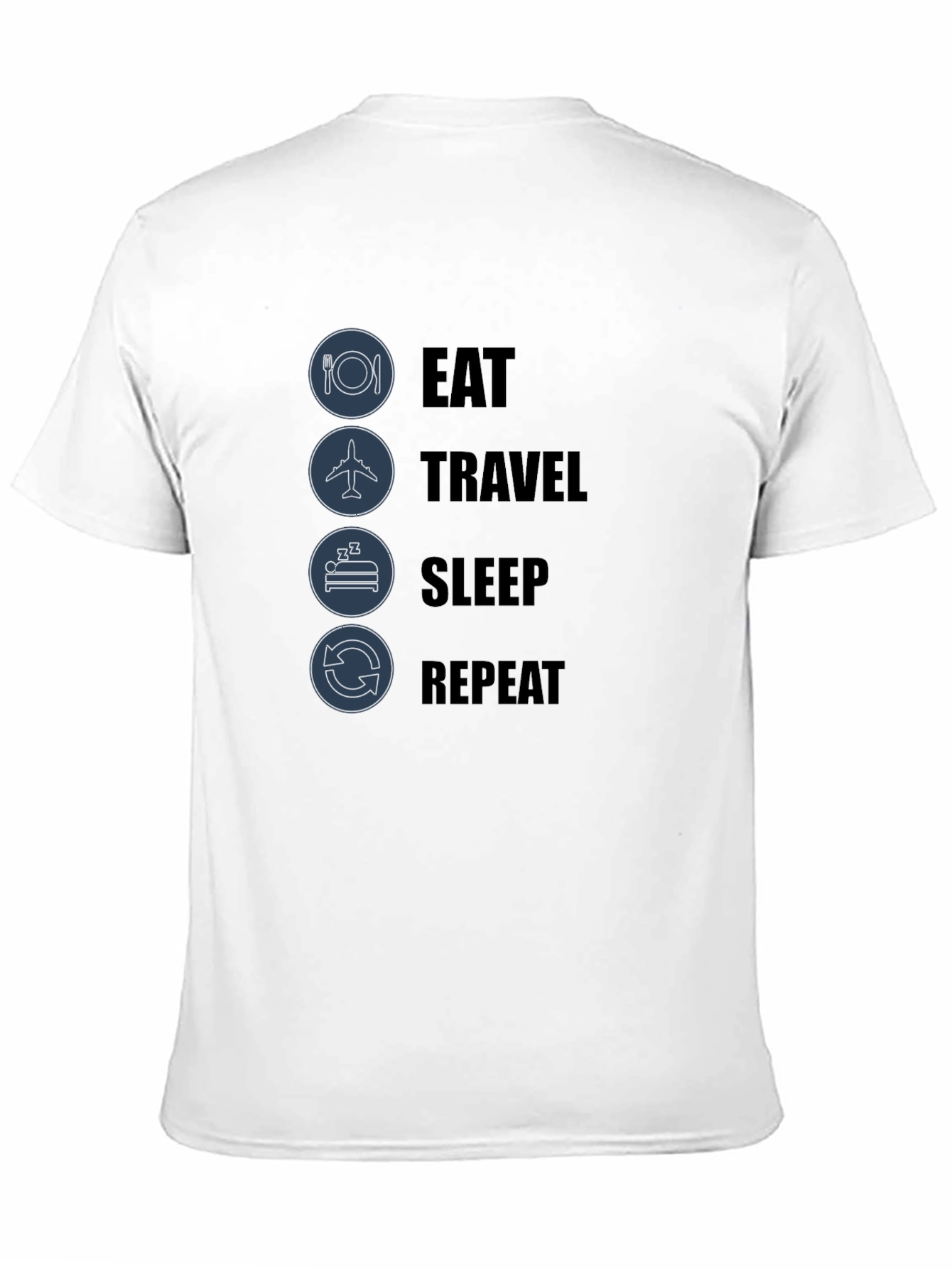 Eat Travel Sleep Repeat Graphic Tee - Black