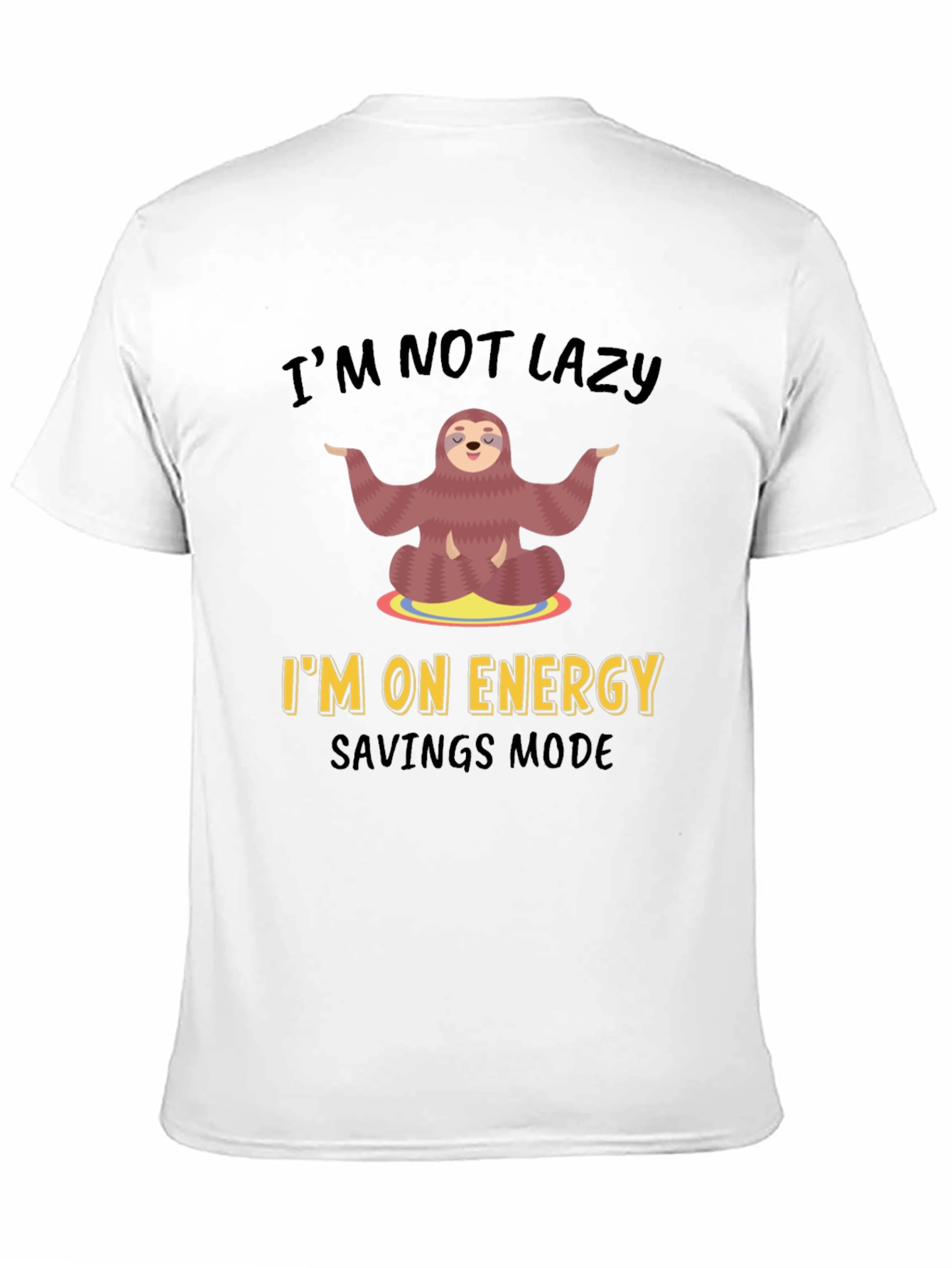 Lazy Sloth Energy Saving Mode Graphic T-Shirt