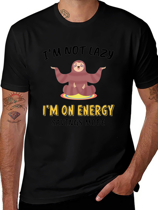 Lazy Sloth Energy Saving Mode Graphic T-Shirt