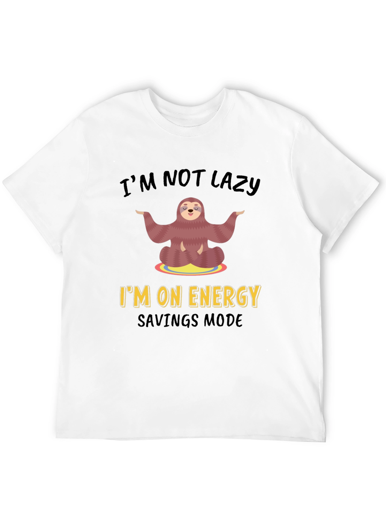 Lazy Sloth Energy Saving Mode Graphic T-Shirt