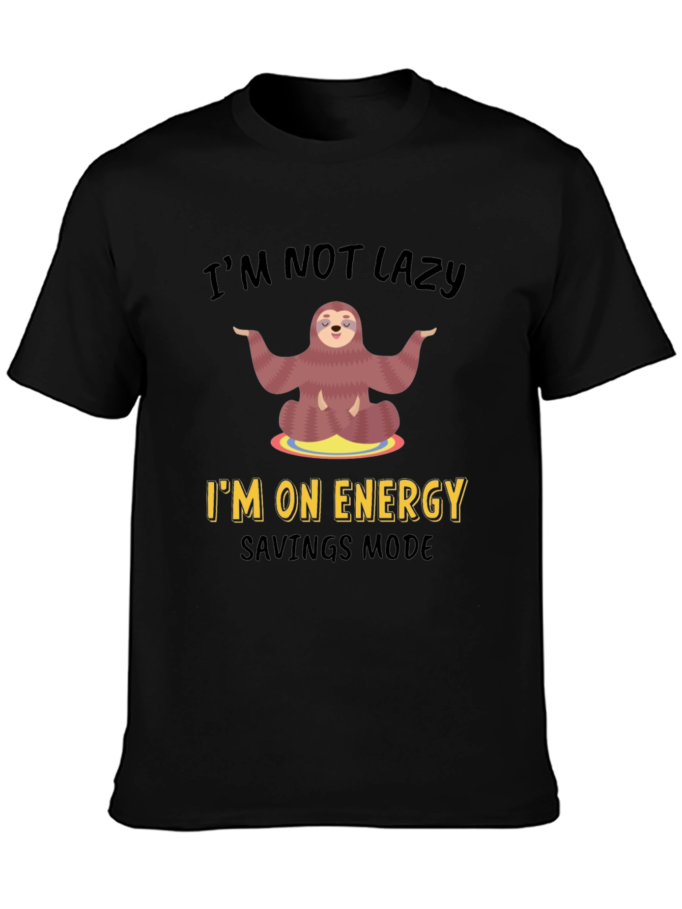 Lazy Sloth Energy Saving Mode Graphic T-Shirt
