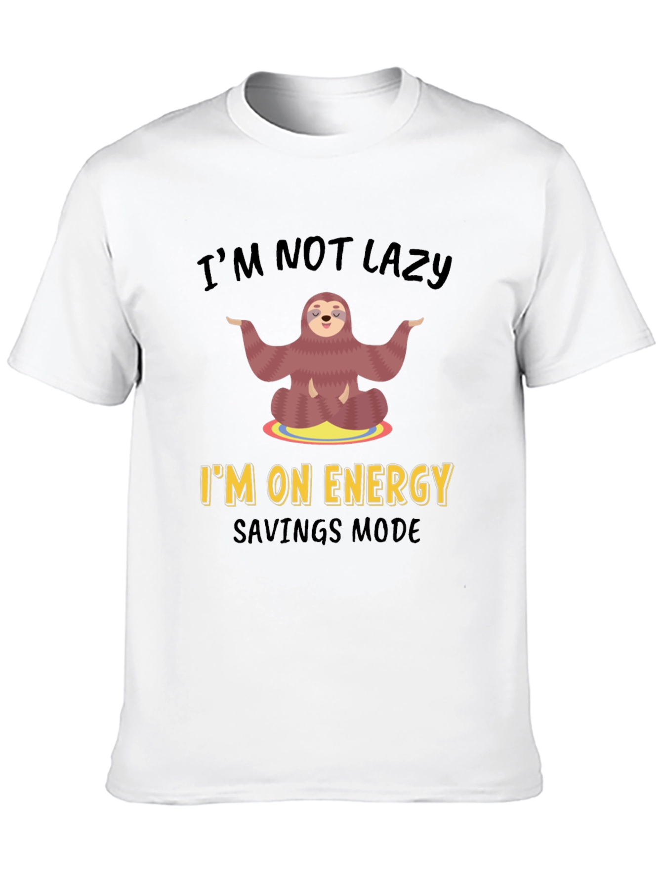 Lazy Sloth Energy Saving Mode Graphic T-Shirt