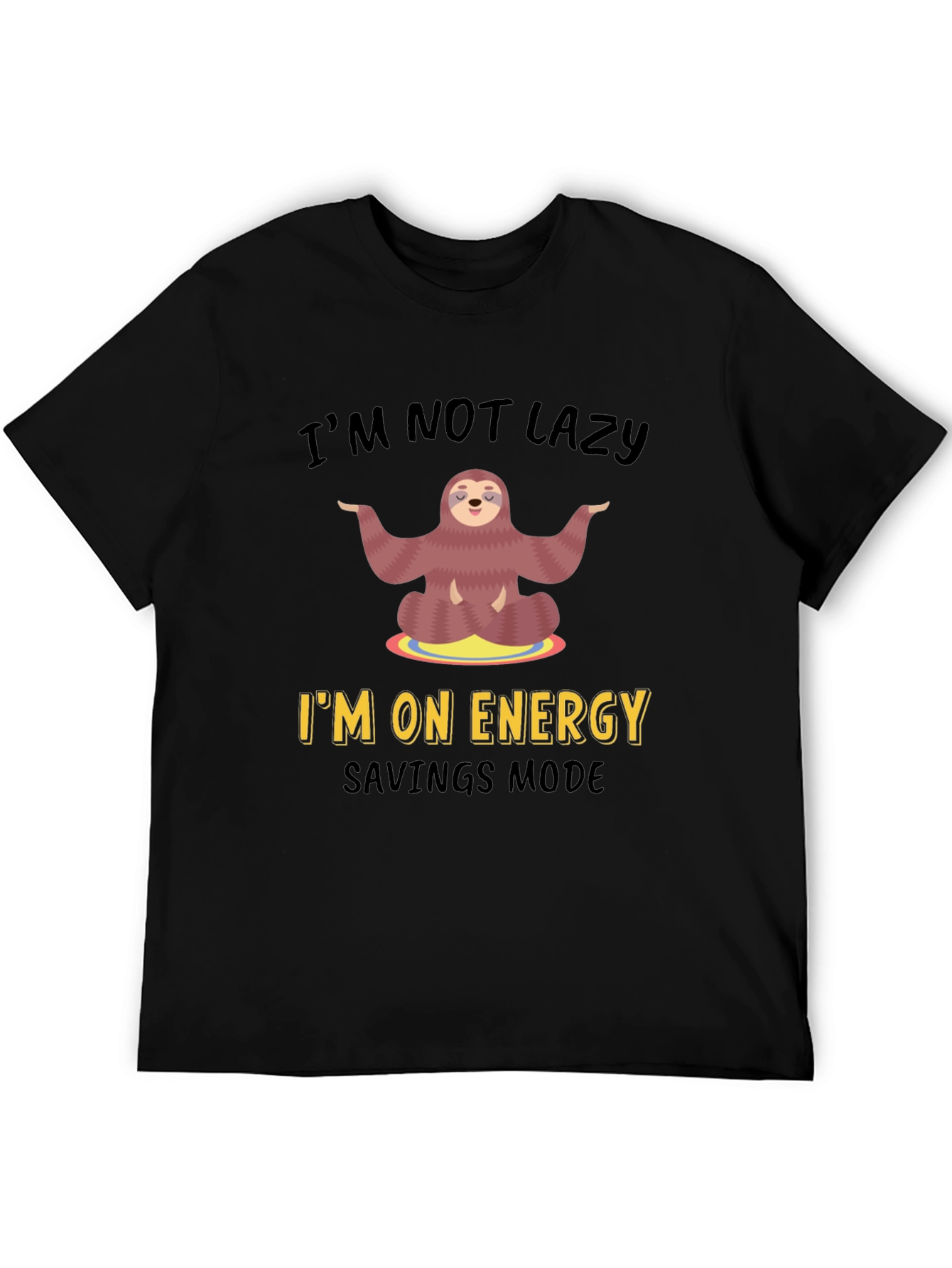 Lazy Sloth Energy Saving Mode Graphic T-Shirt