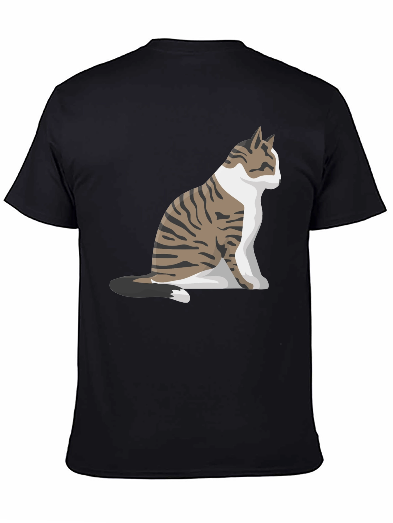 Cat Graphic Tee - Black Cotton Blend