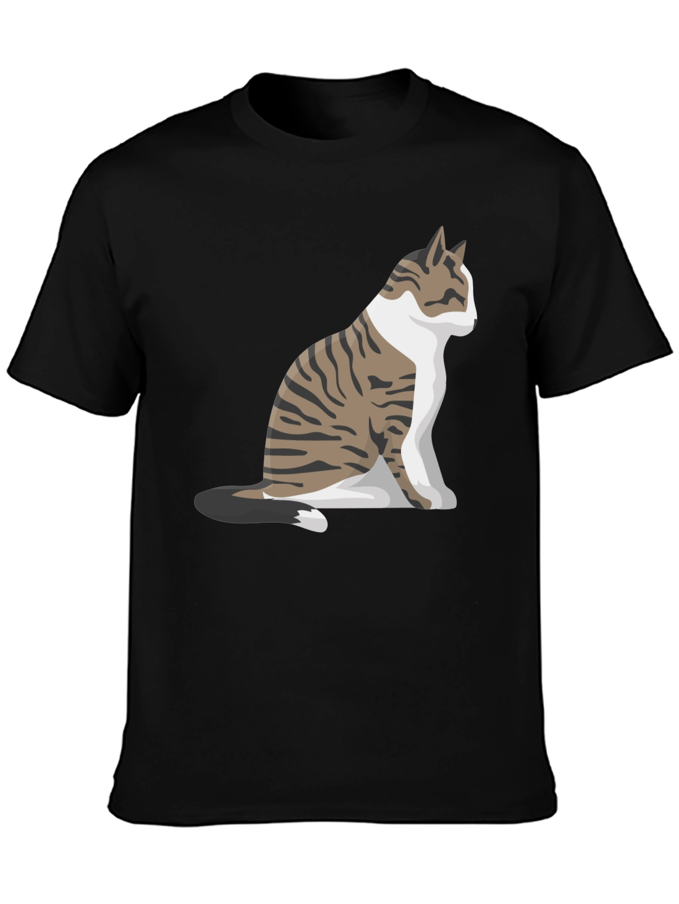 Cat Graphic Tee - Black Cotton Blend