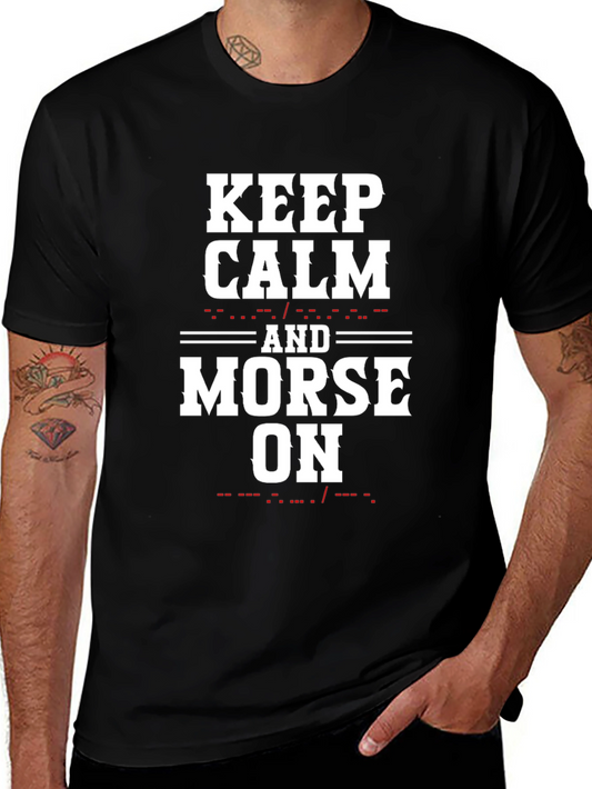 Keep Calm and Morse On Black T-Shirt