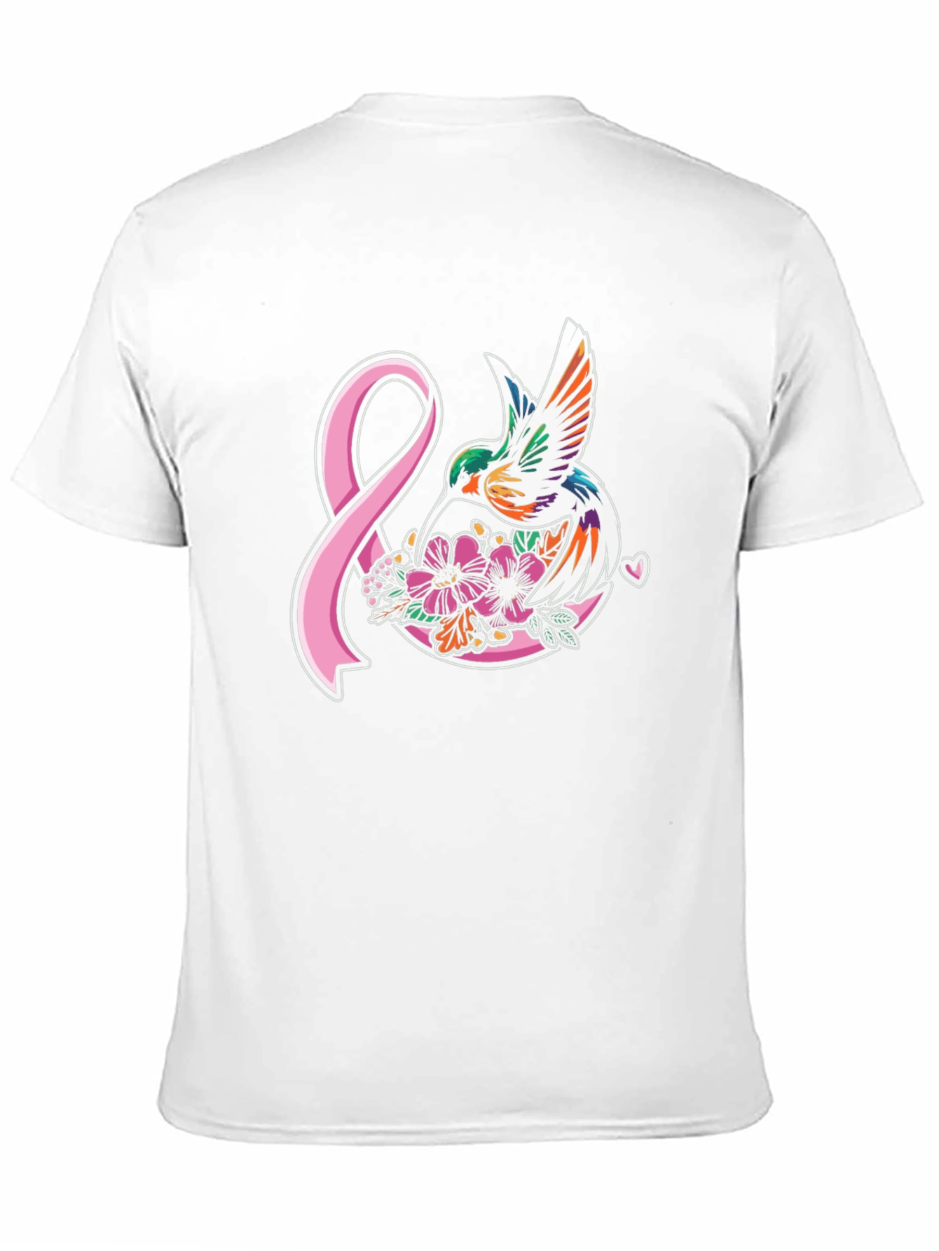 Hummingbird & Pink Ribbon Graphic T-Shirt