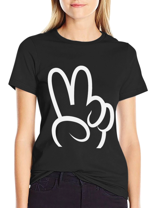 Peace Sign Graphic Tee - Classic Black T-Shirt