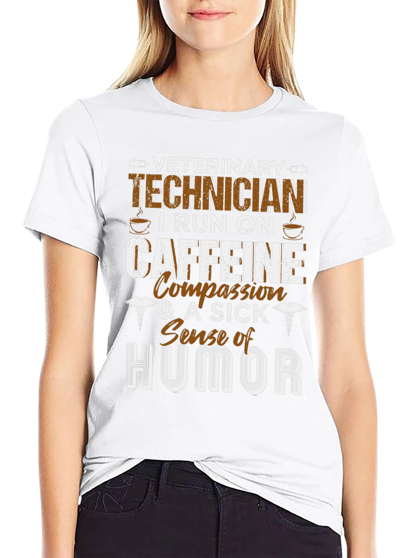 Veterinary Technician Caffeine Humor T-Shirt