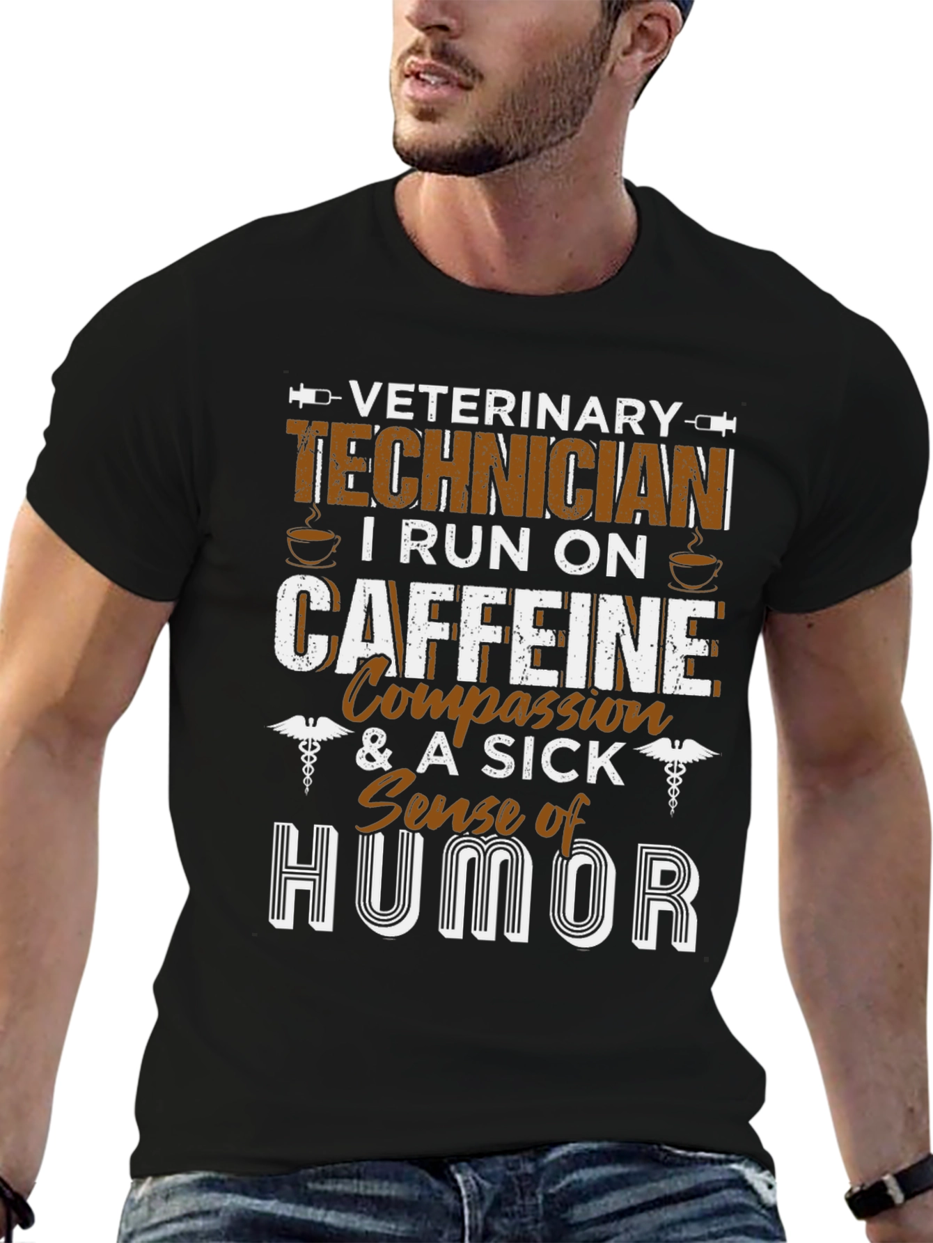 Veterinary Technician Caffeine Humor T-Shirt