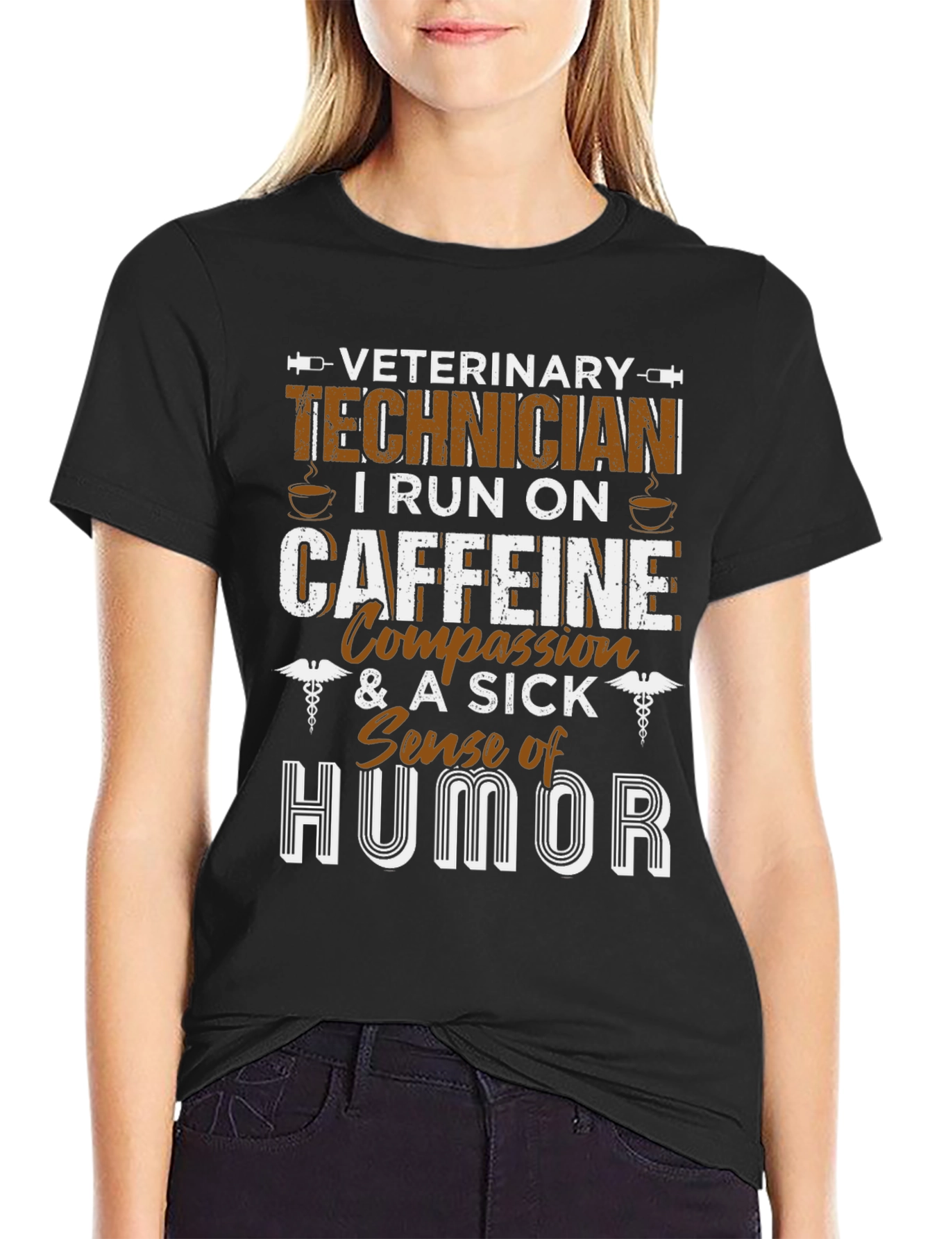 Veterinary Technician Caffeine Humor T-Shirt