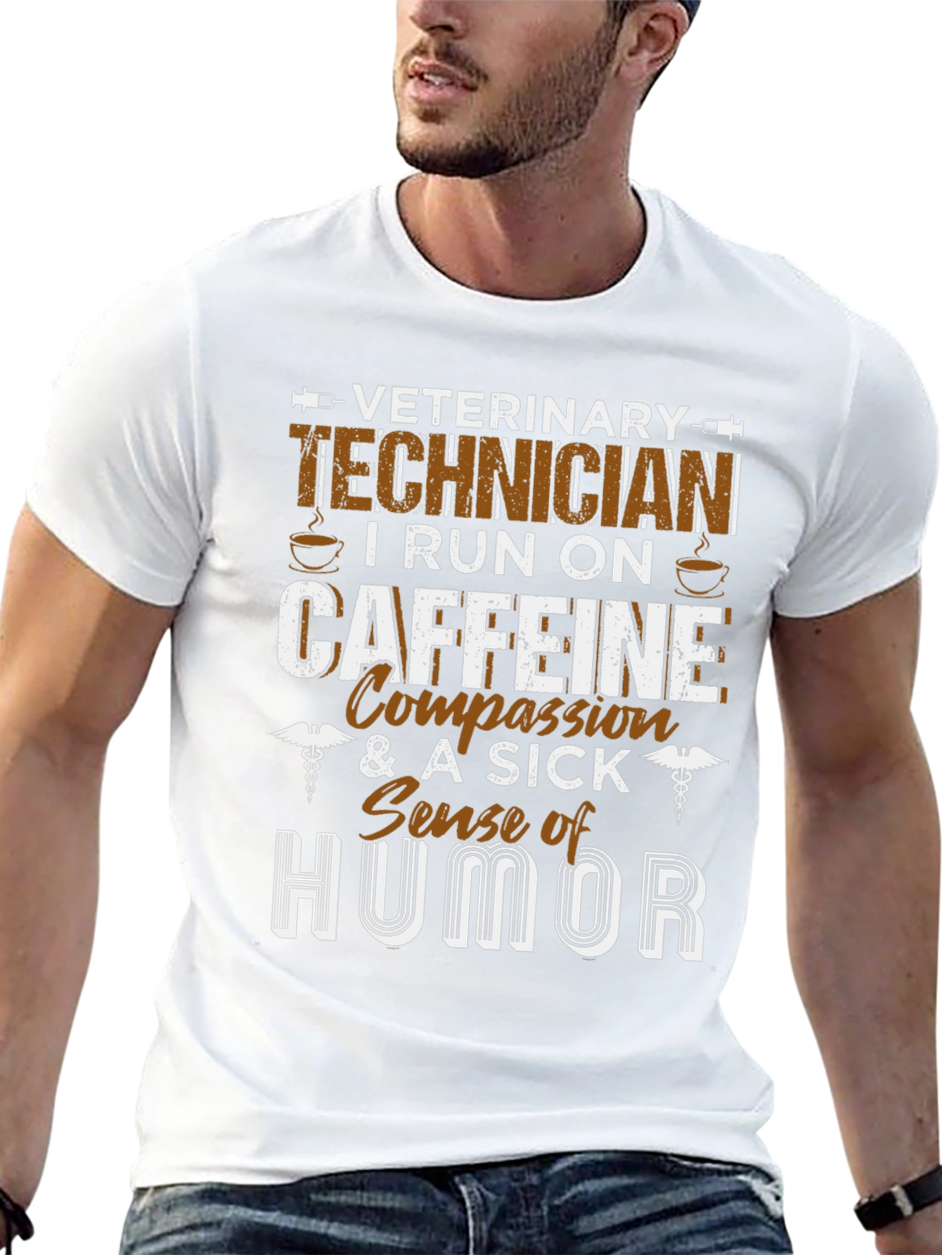 Veterinary Technician Caffeine Humor T-Shirt
