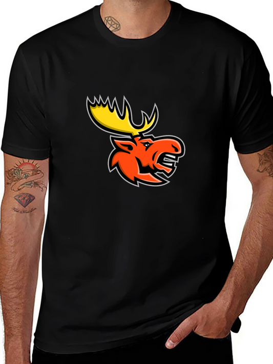 Black T-Shirt with Moose Graphic
