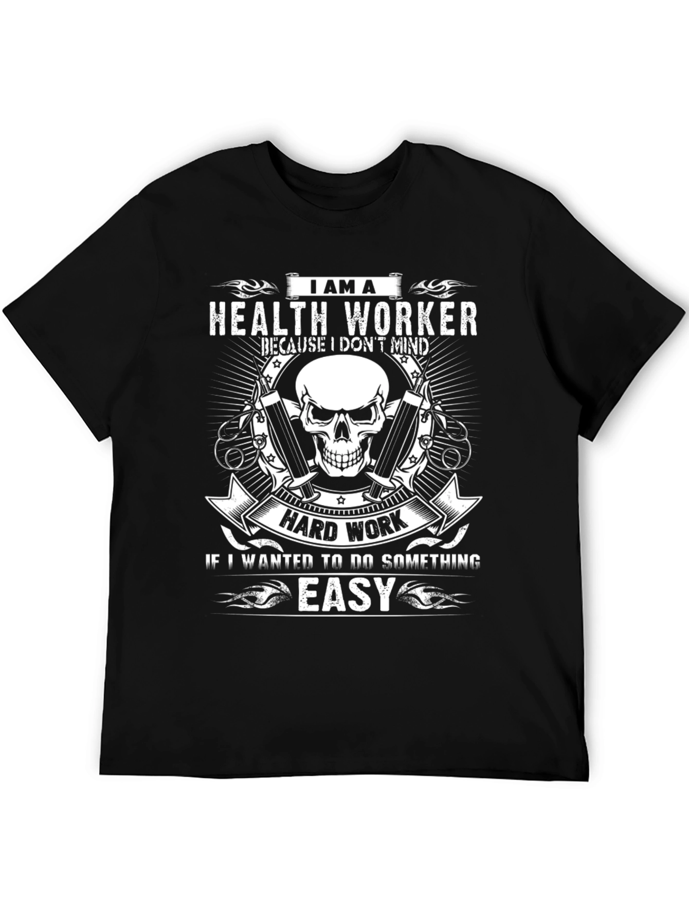 Health Worker Skull Graphic T-Shirt