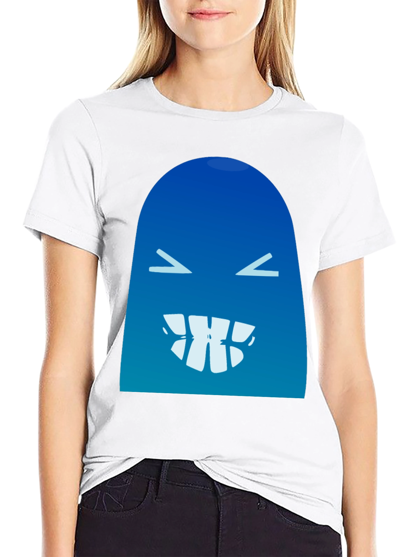 Funny Blue Monster Graphic T-Shirt