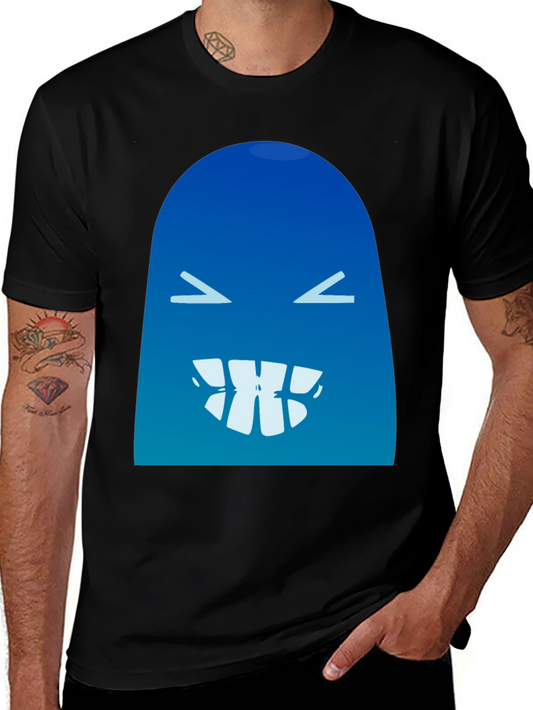 Funny Blue Monster Graphic T-Shirt